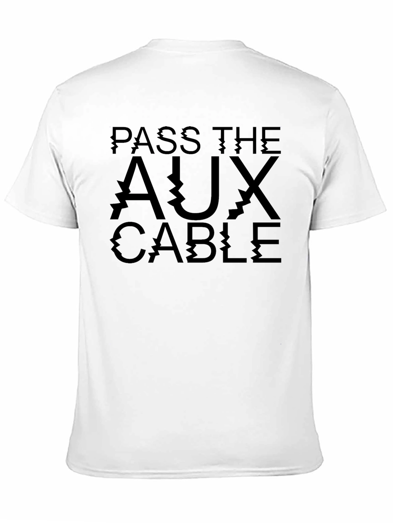 Pass the Aux Cable Black Graphic Tee