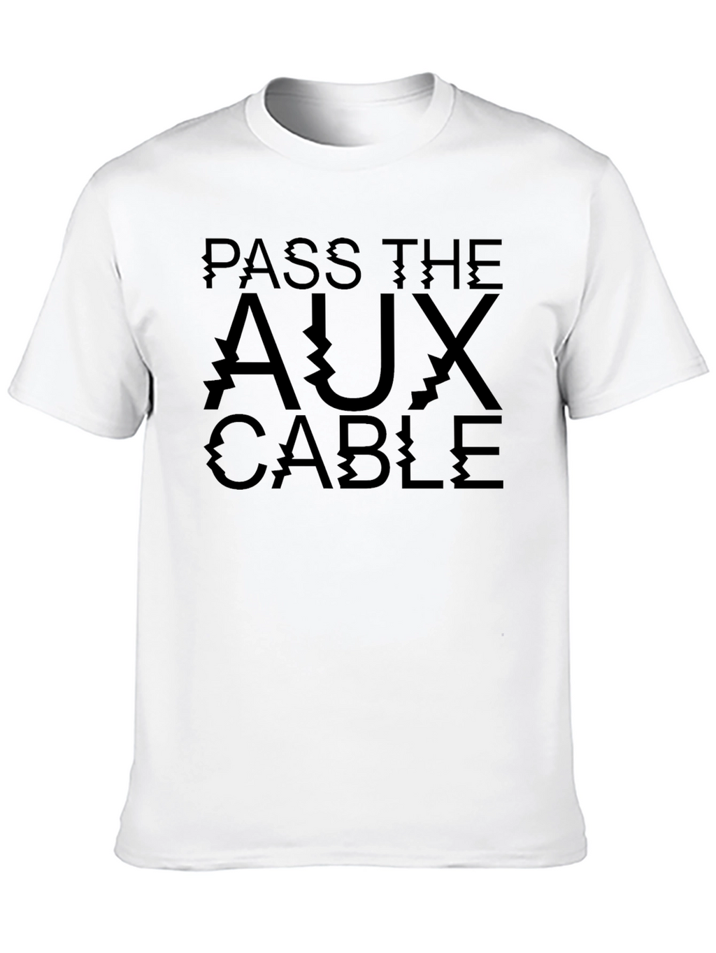 Pass the Aux Cable Black Graphic Tee