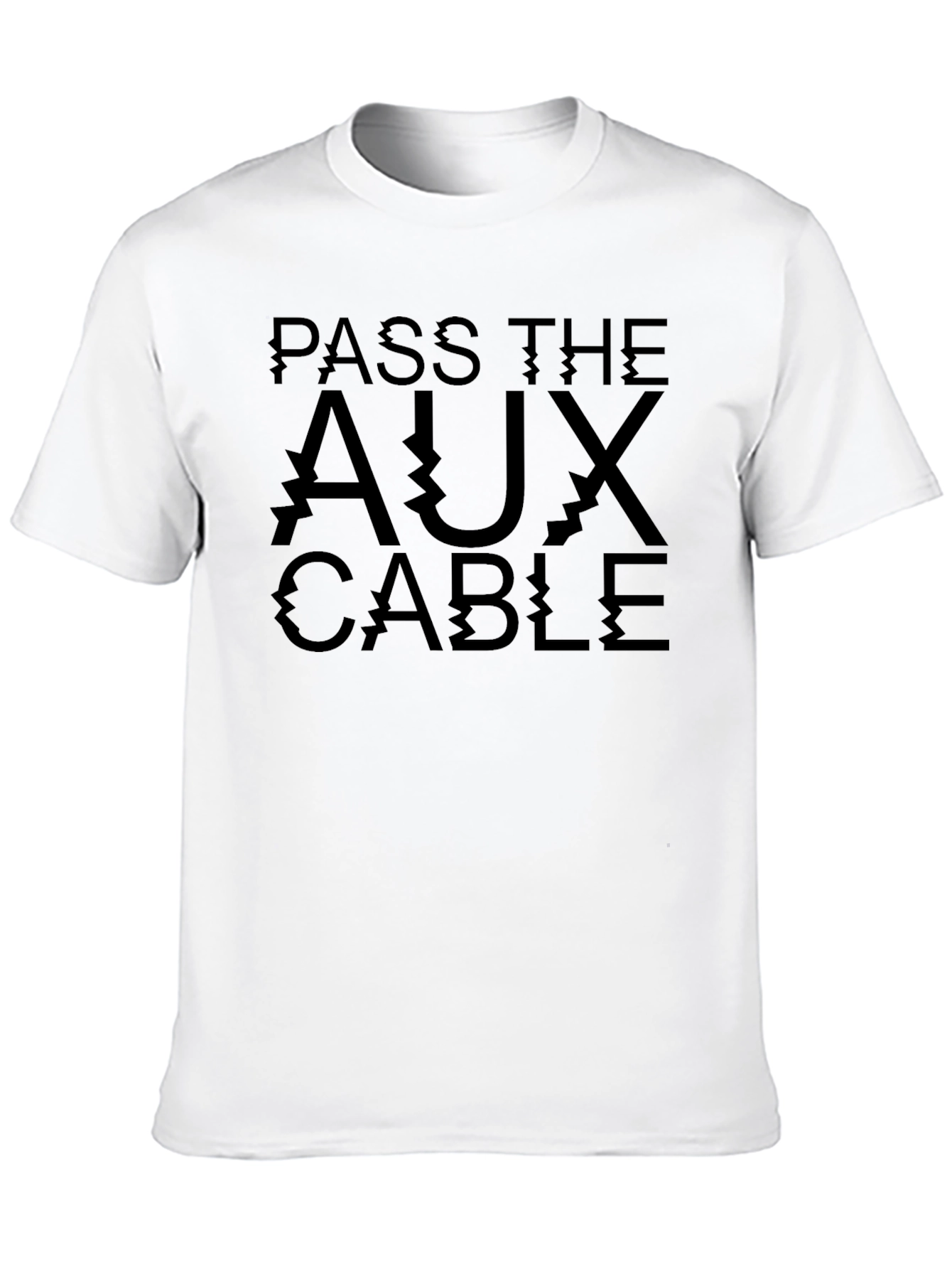 Pass the Aux Cable Black Graphic Tee