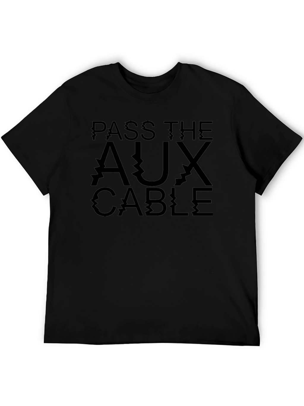 Pass the Aux Cable Black Graphic Tee