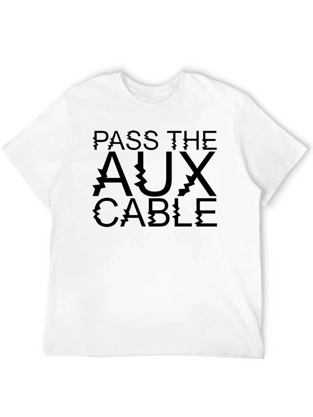 Pass the Aux Cable Black Graphic Tee