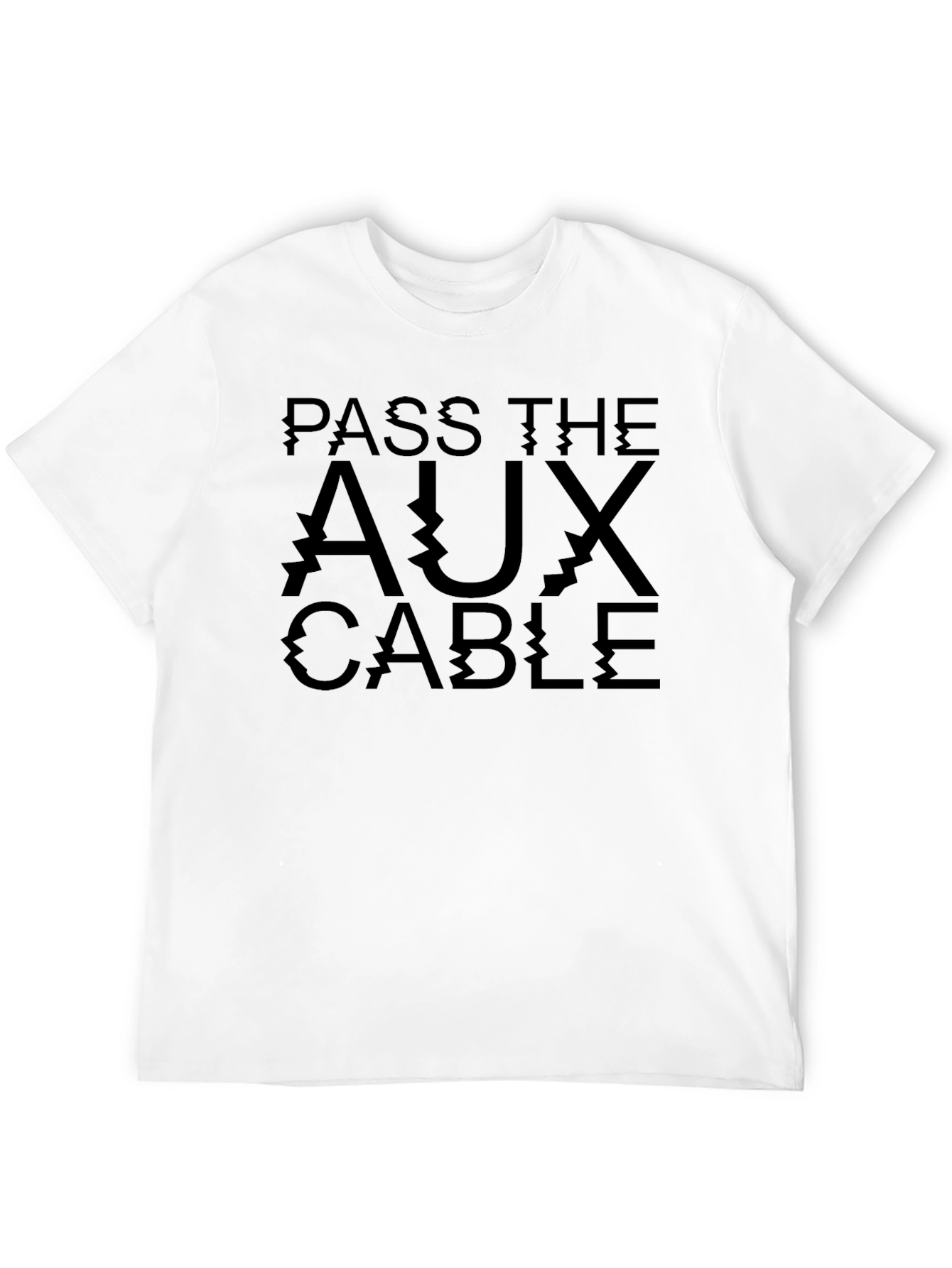 Pass the Aux Cable Black Graphic Tee