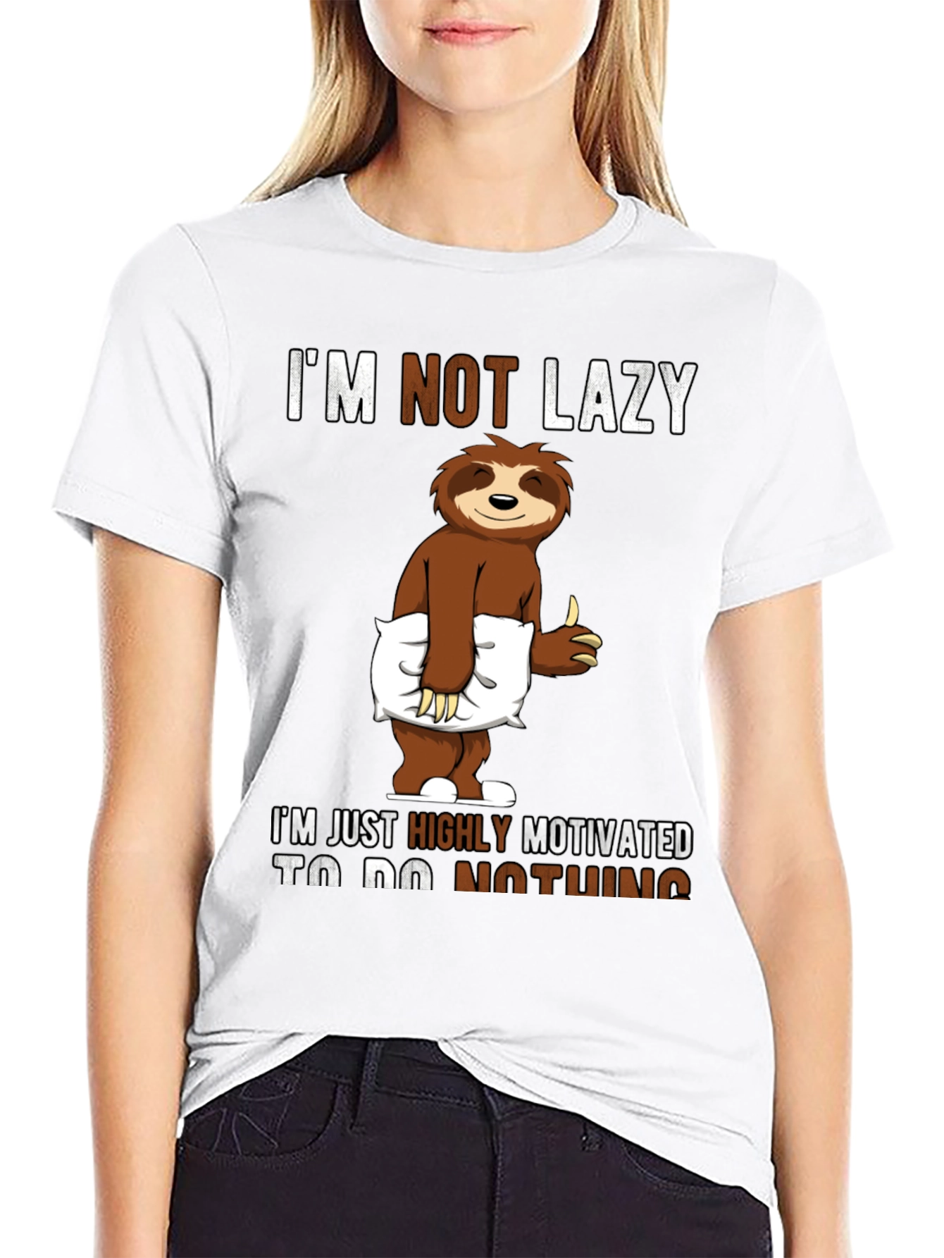 Lazy Sloth Graphic T-Shirt - Motivation Humor Tee