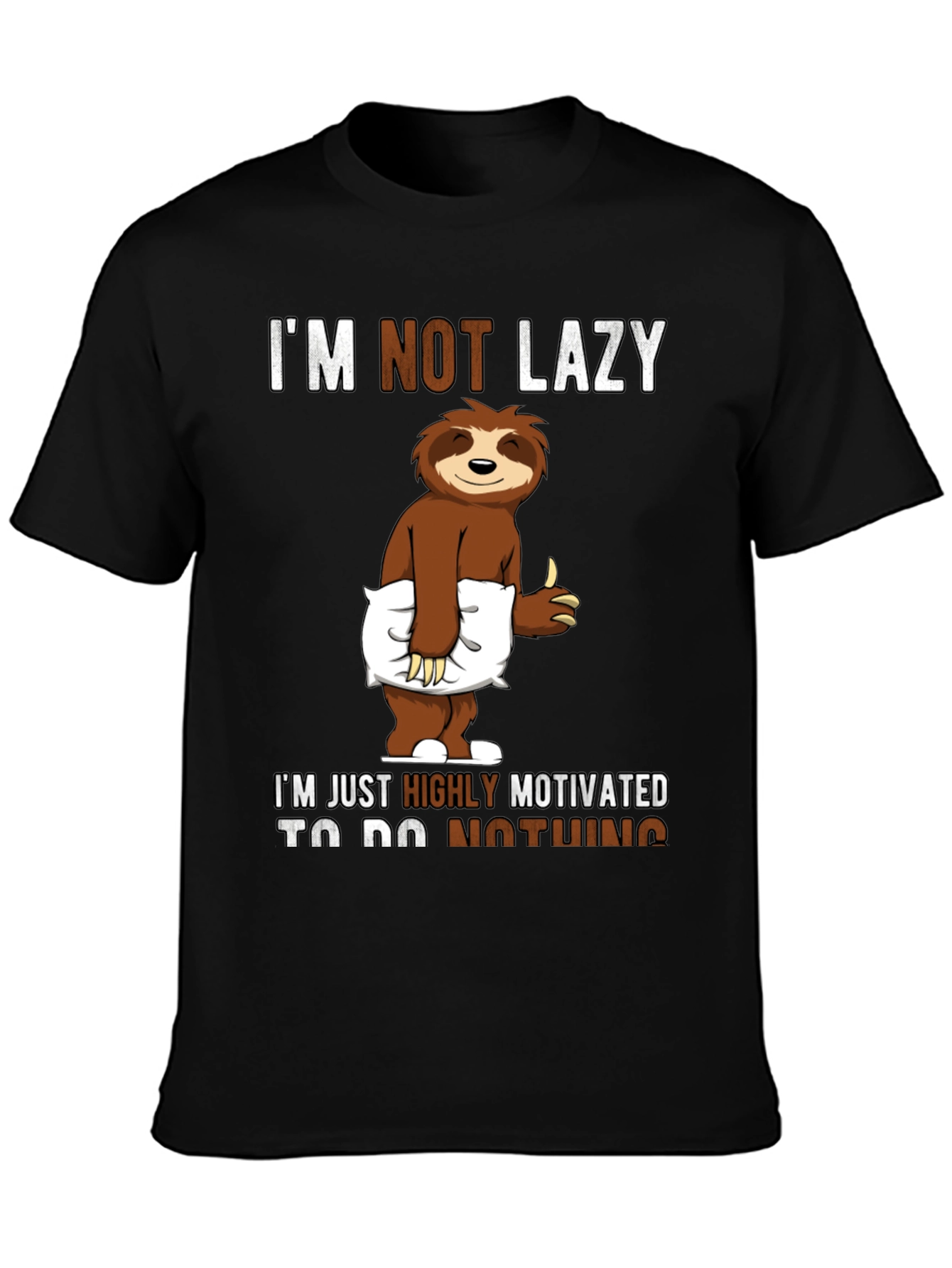 Lazy Sloth Graphic T-Shirt - Motivation Humor Tee