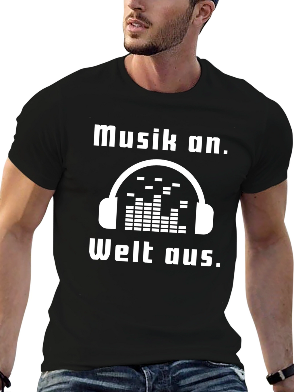 Musik An. Welt Aus. Headphones Graphic Tee