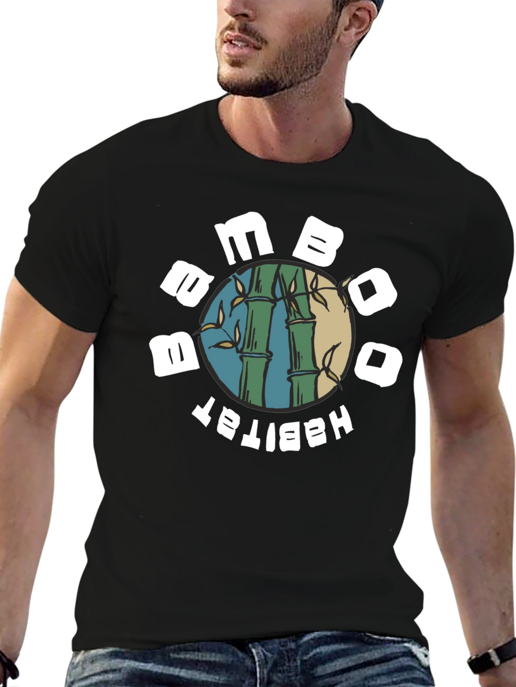 Bamboo Habitat Graphic T-Shirt - Black