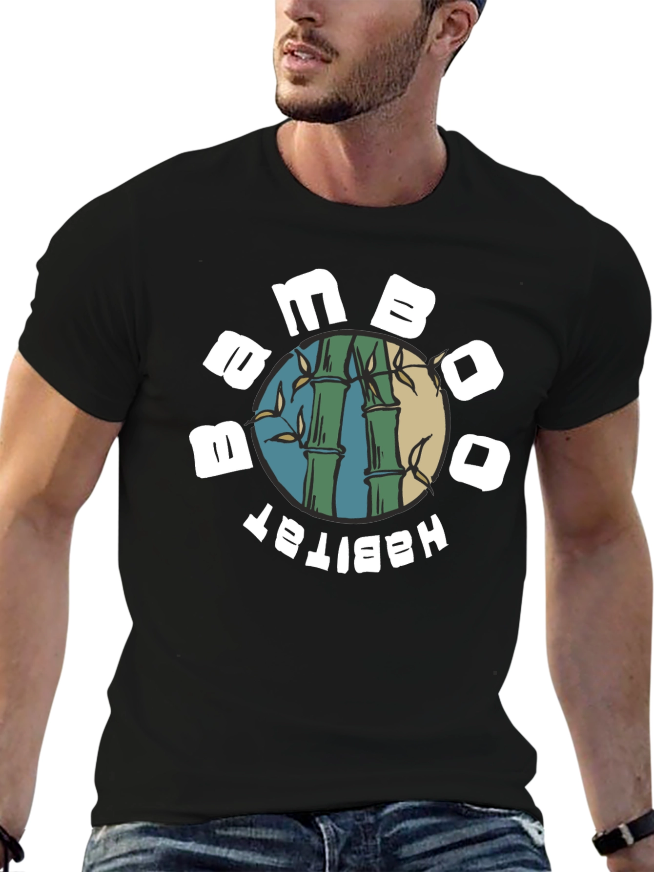 Bamboo Habitat Graphic T-Shirt - Black