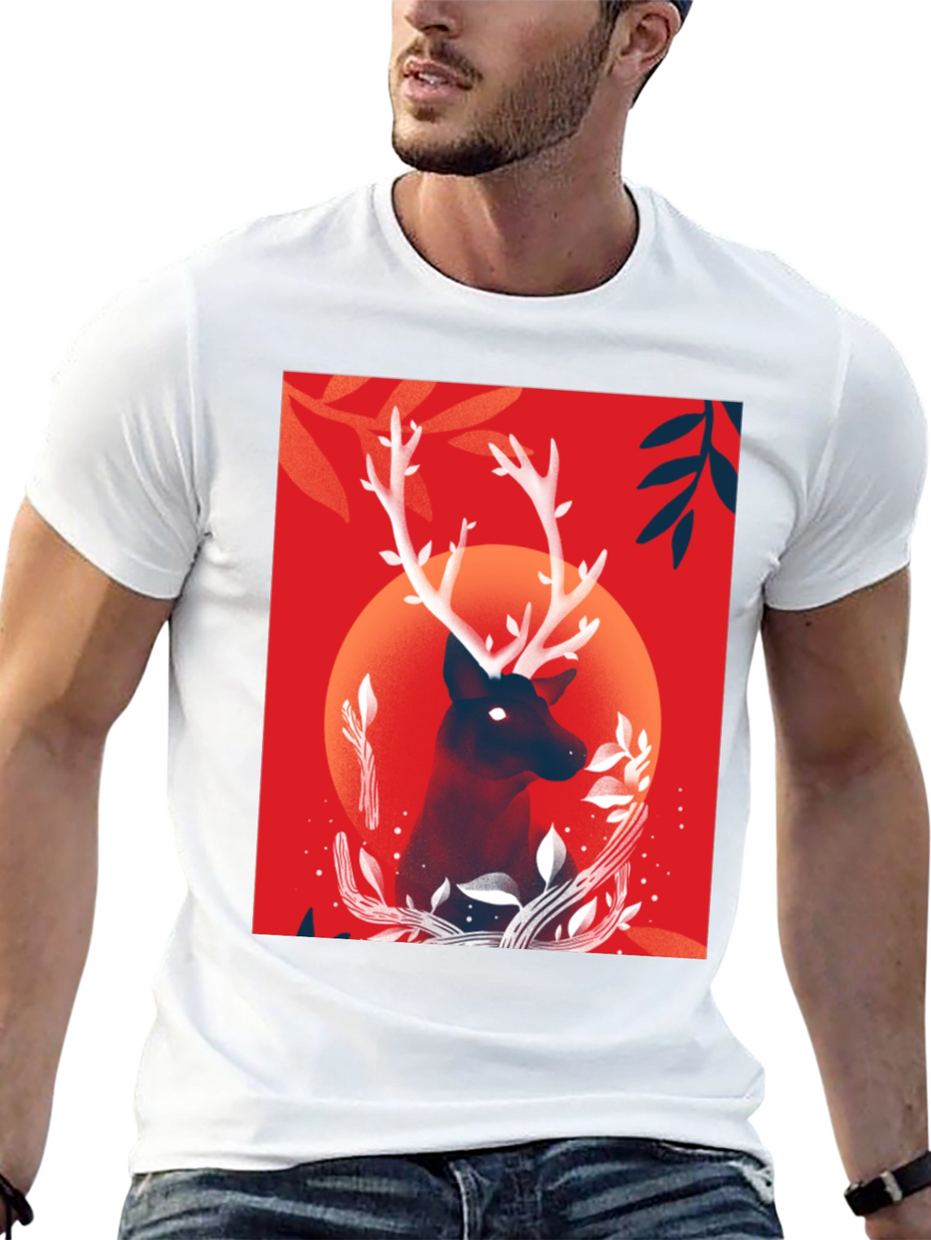 Deer Graphic Black T-Shirt