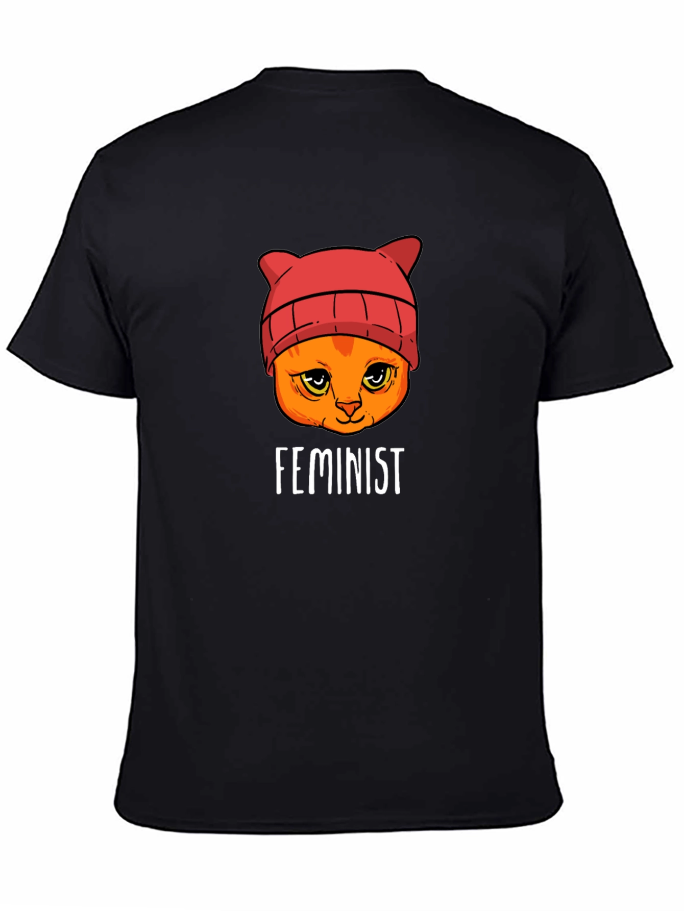 Feminist Cat T-Shirt -  Black Unisex Tee