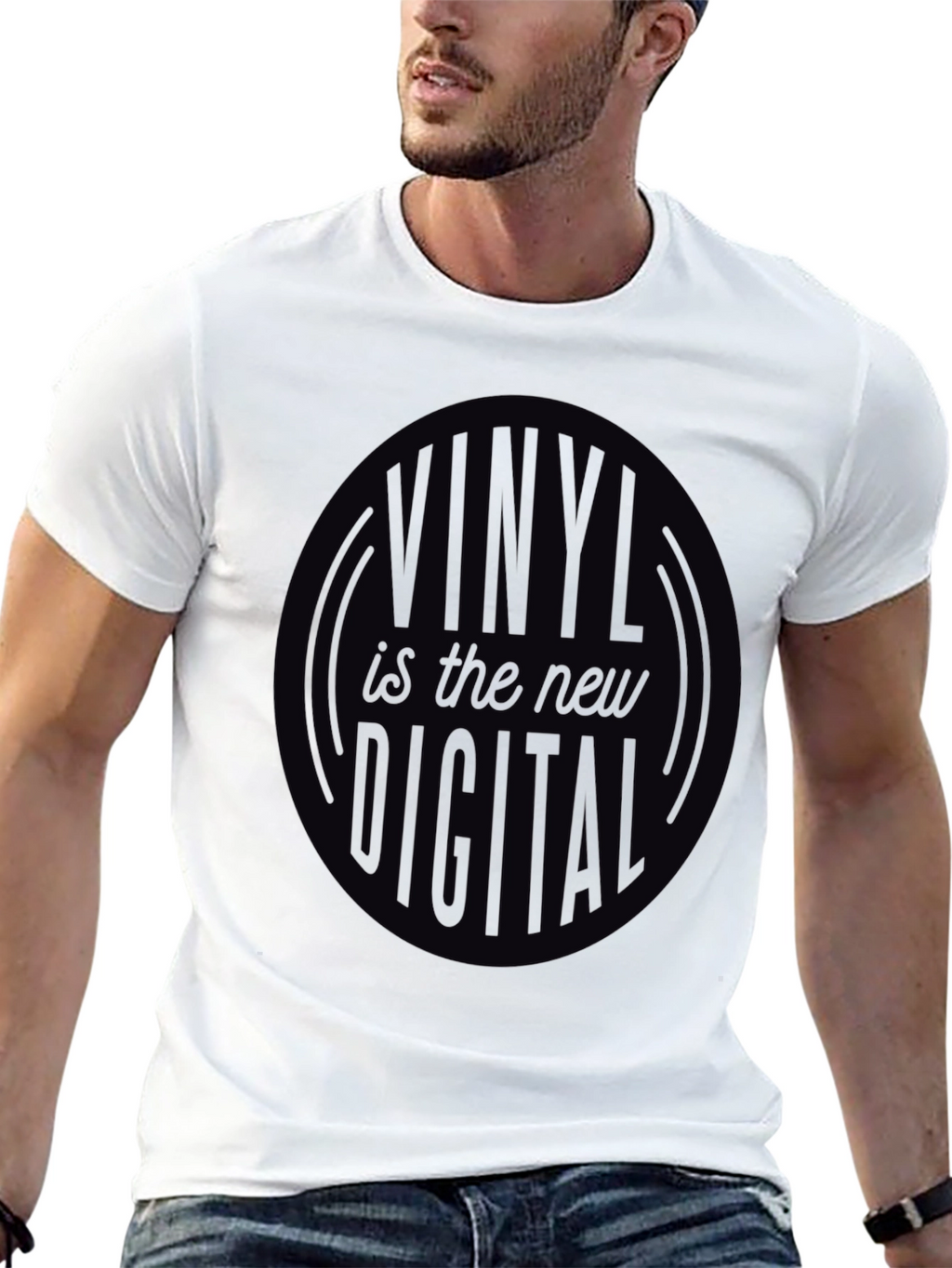 Vinyl is the New Digital Black T-Shirt