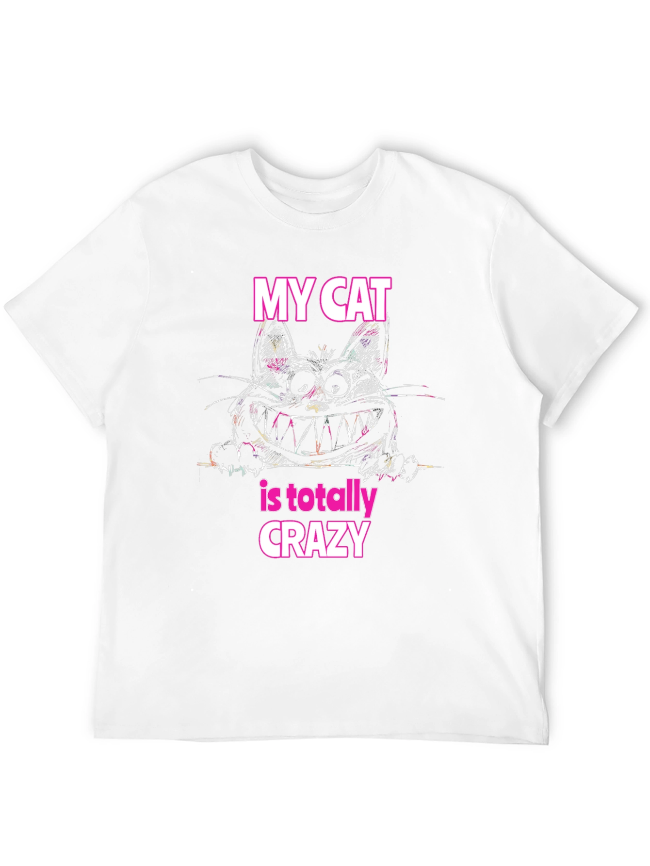 Crazy Cat Graphic T-Shirt - Soft Cotton Tee