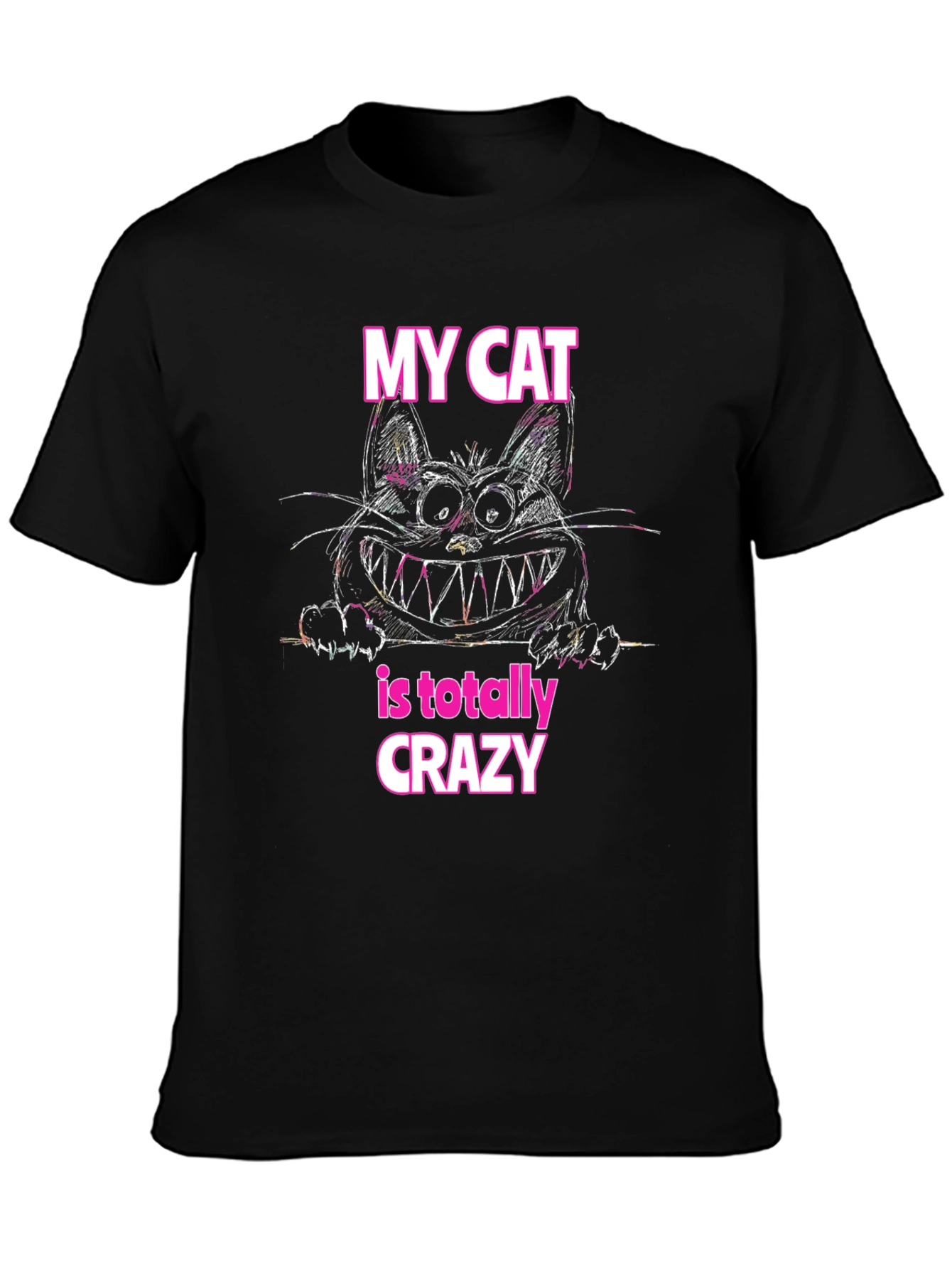Crazy Cat Graphic T-Shirt - Soft Cotton Tee