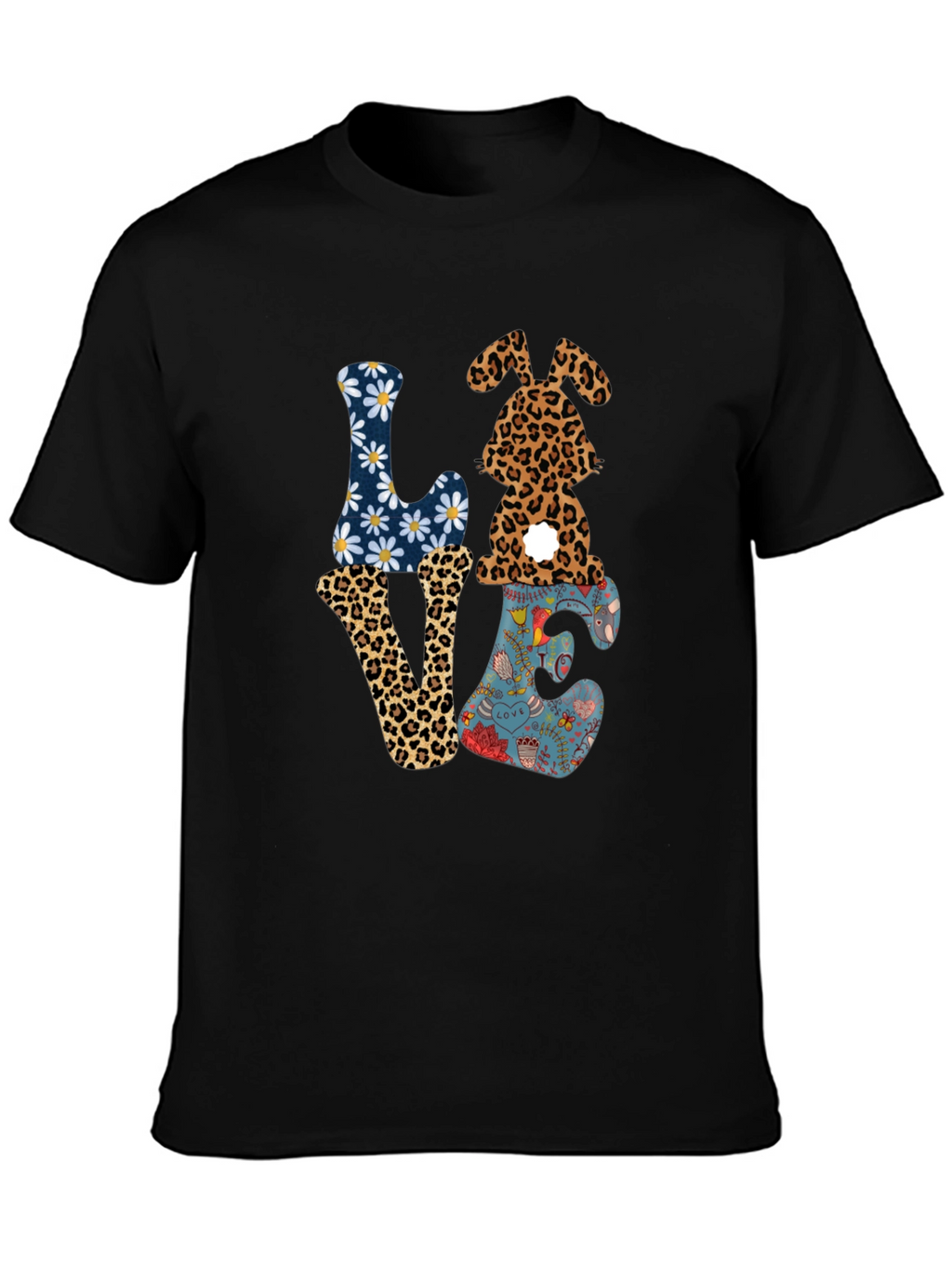Love Easter Bunny Graphic Tee - Black