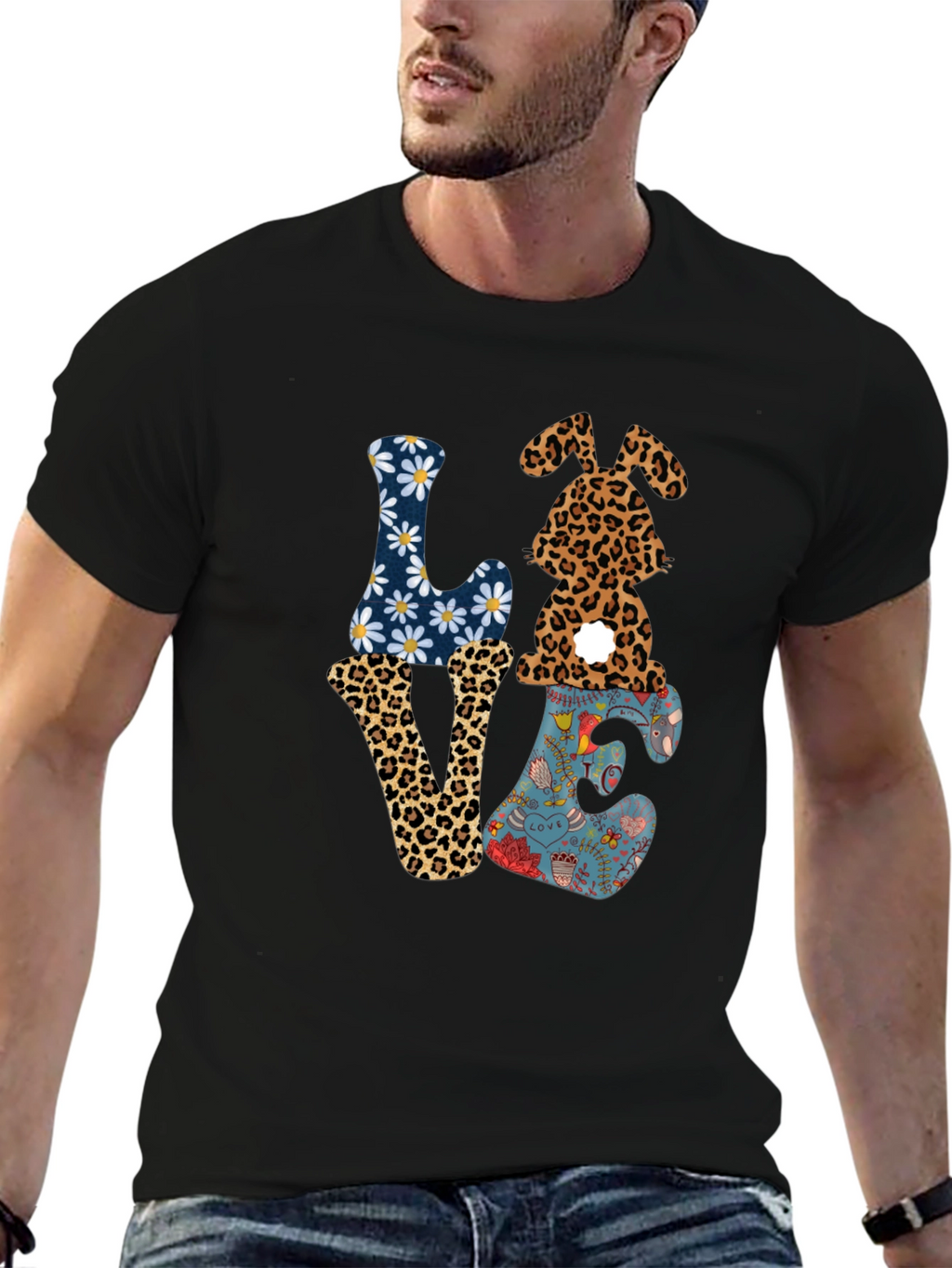 Love Easter Bunny Graphic Tee - Black
