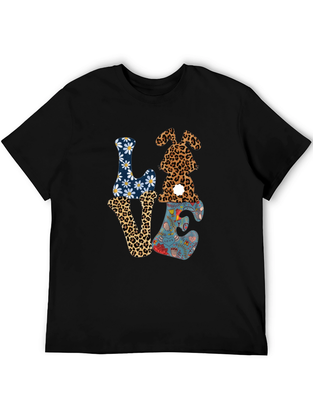 Love Easter Bunny Graphic Tee - Black