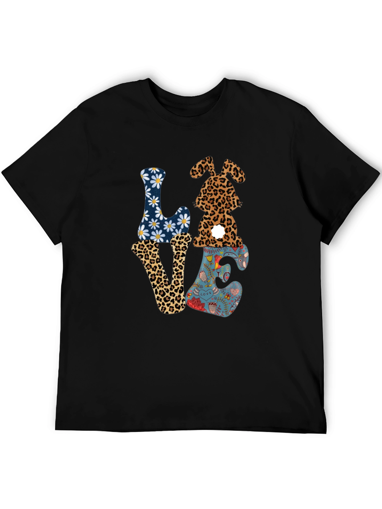 Love Easter Bunny Graphic Tee - Black
