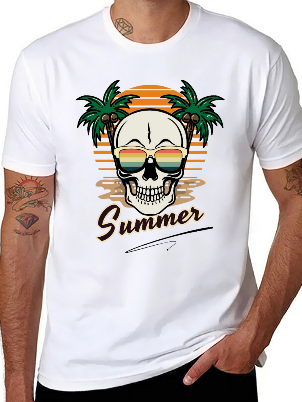 Summer Skull T-Shirt - Beach Vibes