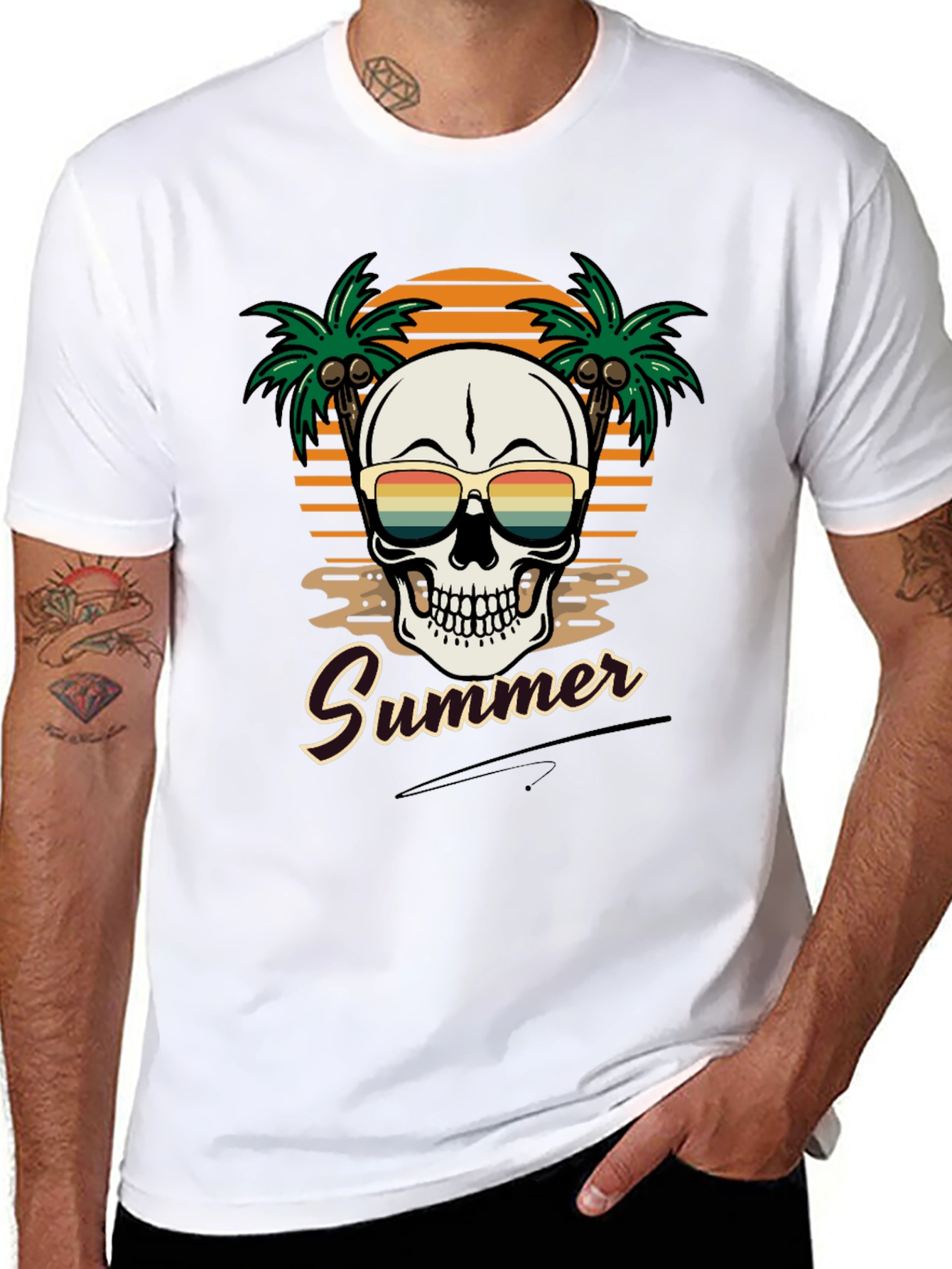 Summer Skull T-Shirt - Beach Vibes
