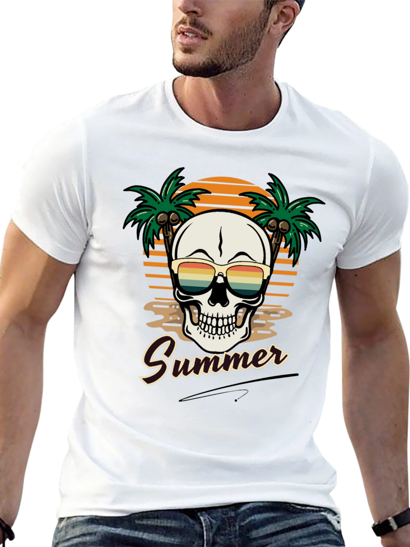 Summer Skull T-Shirt - Beach Vibes