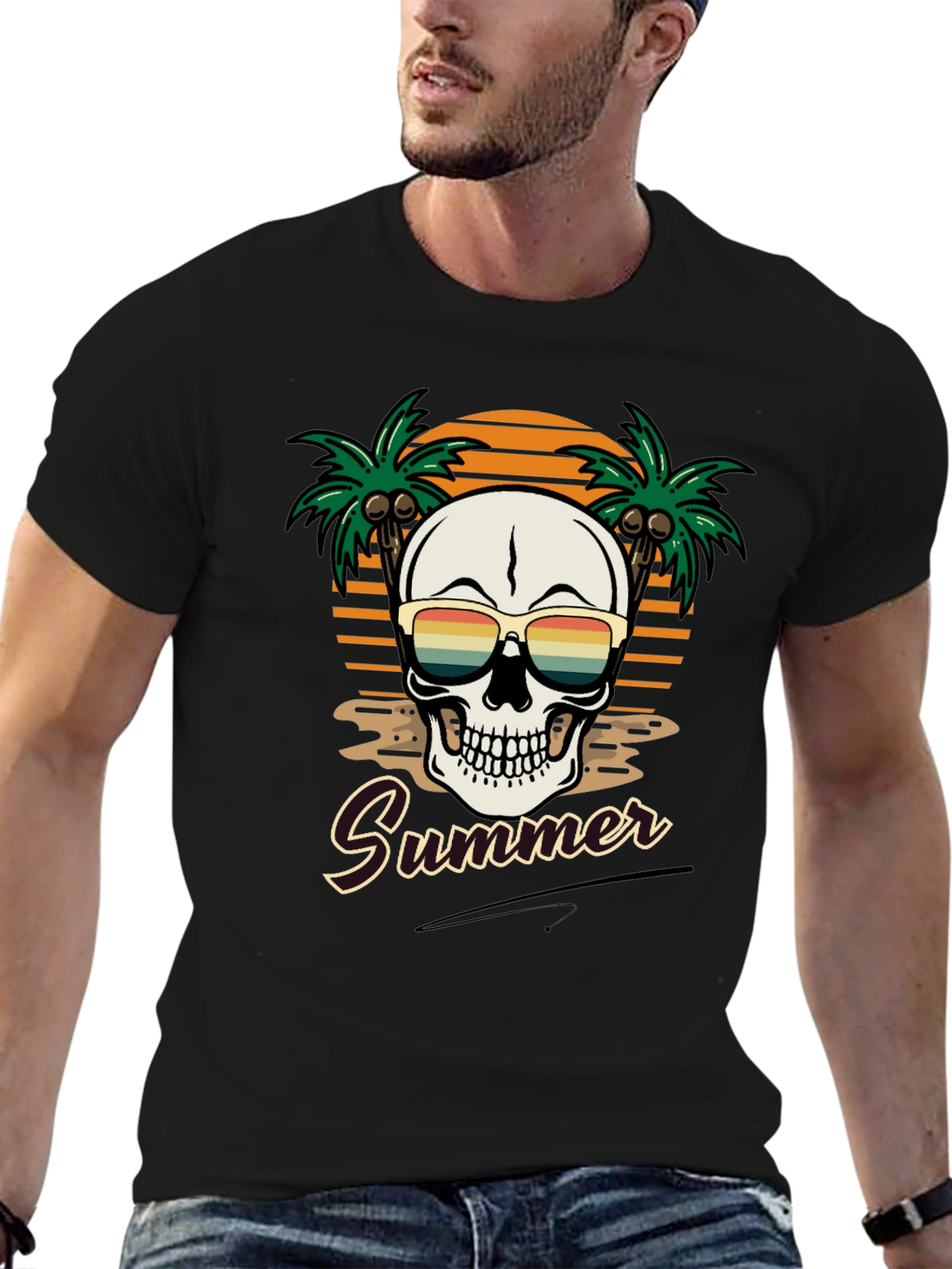 Summer Skull T-Shirt - Beach Vibes