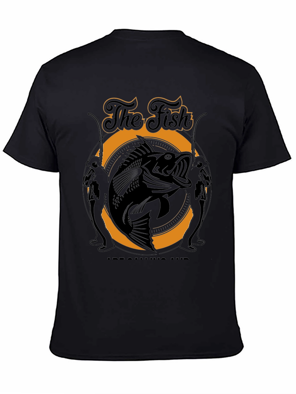 The Fish is Calling Me Black T-Shirt