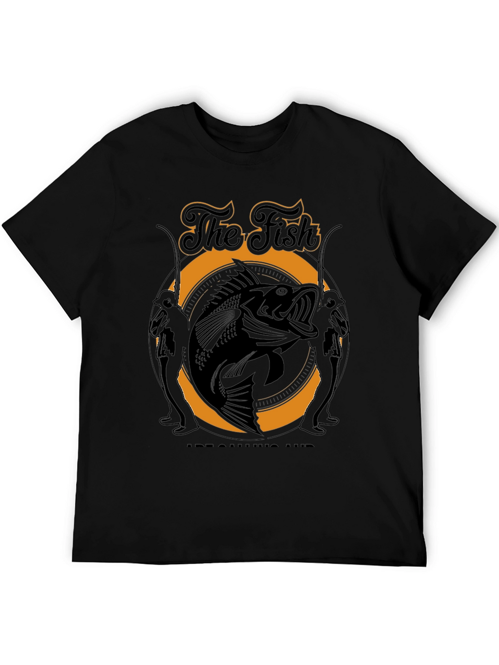 The Fish is Calling Me Black T-Shirt