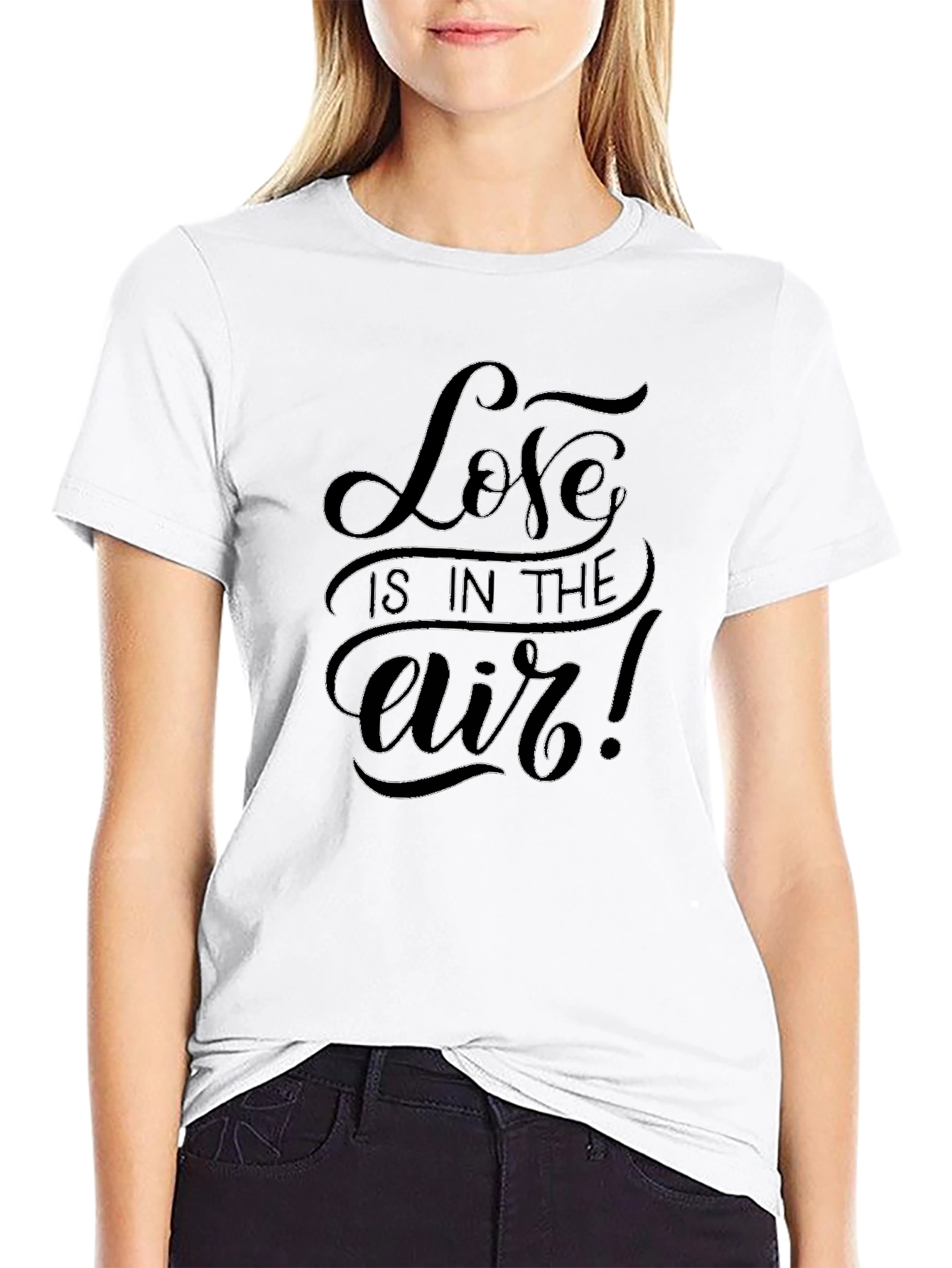 Love is in the Air Black Graphic T-Shirt
