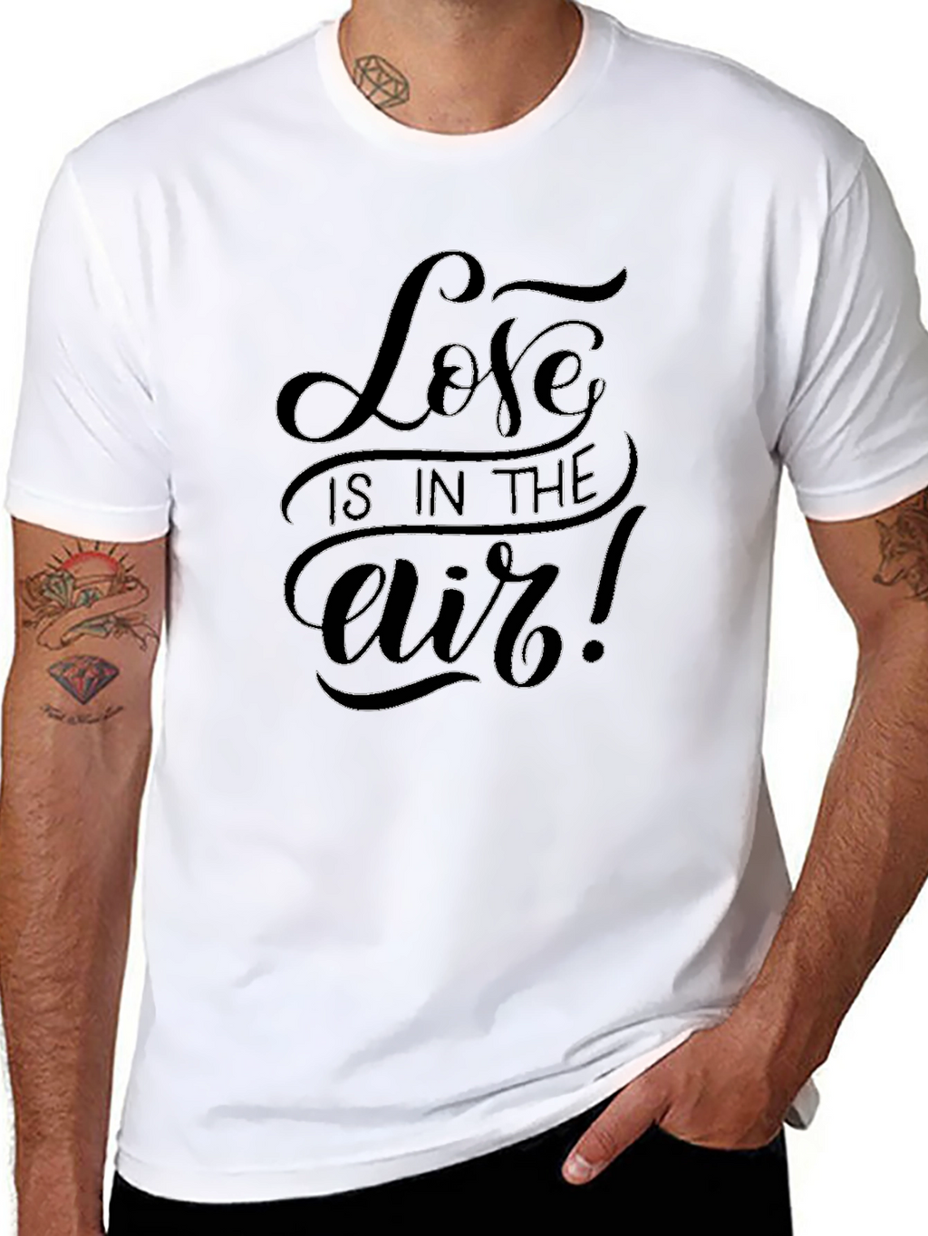 Love is in the Air Black Graphic T-Shirt