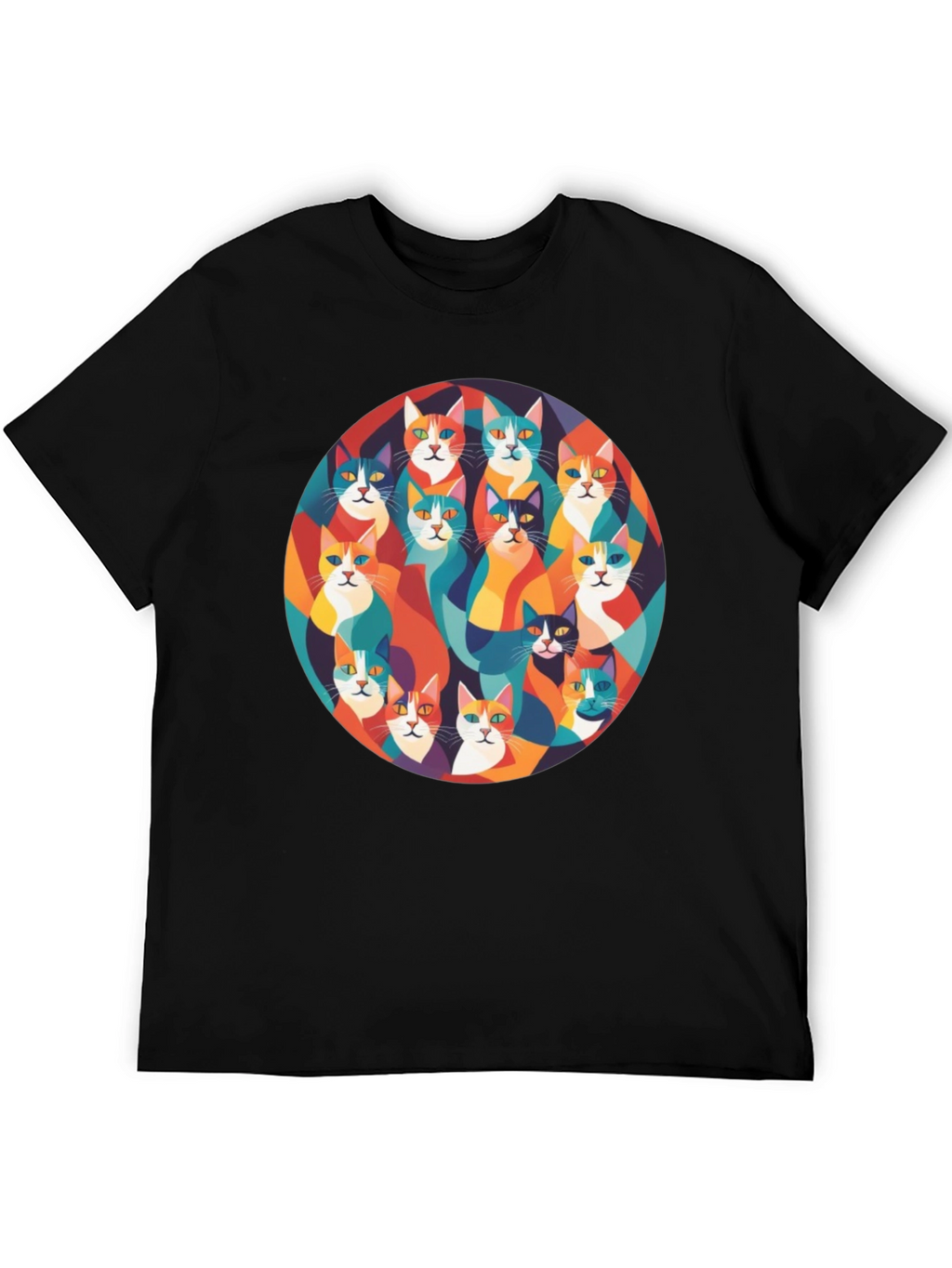 Colorful Cats Graphic T-Shirt