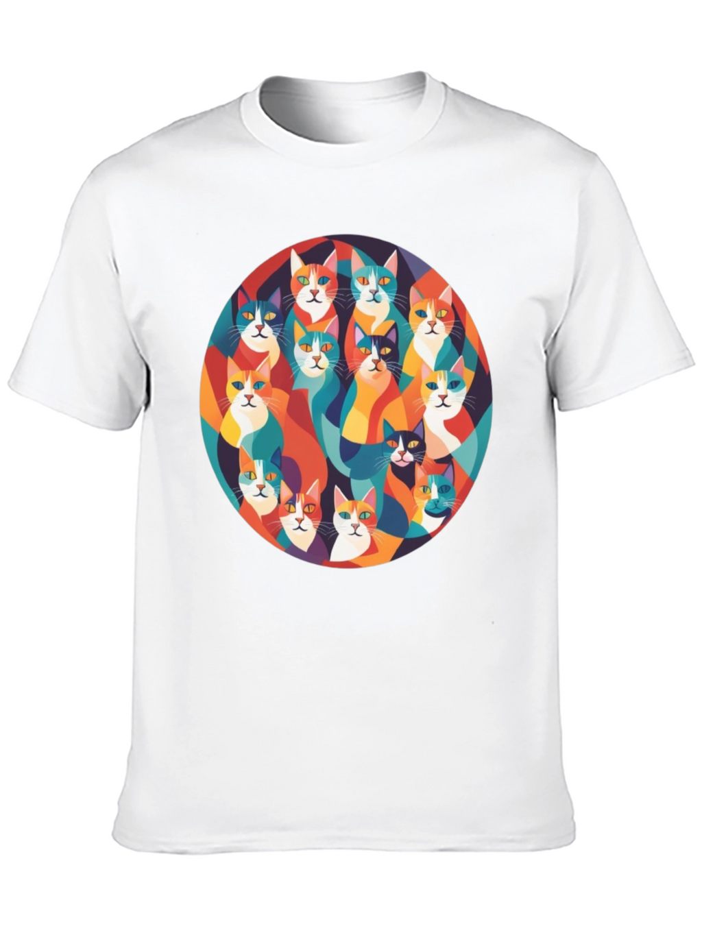 Colorful Cats Graphic T-Shirt