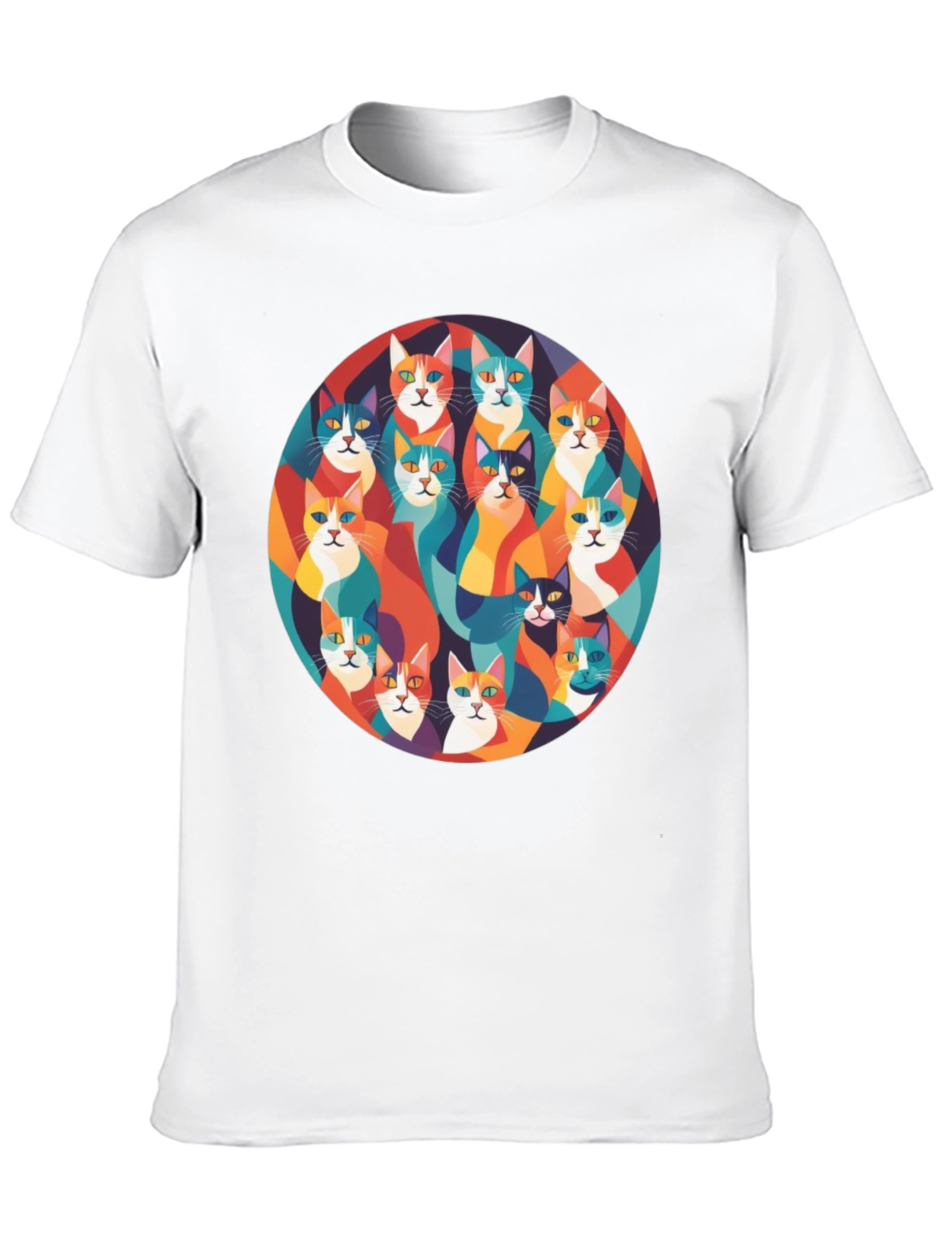 Colorful Cats Graphic T-Shirt