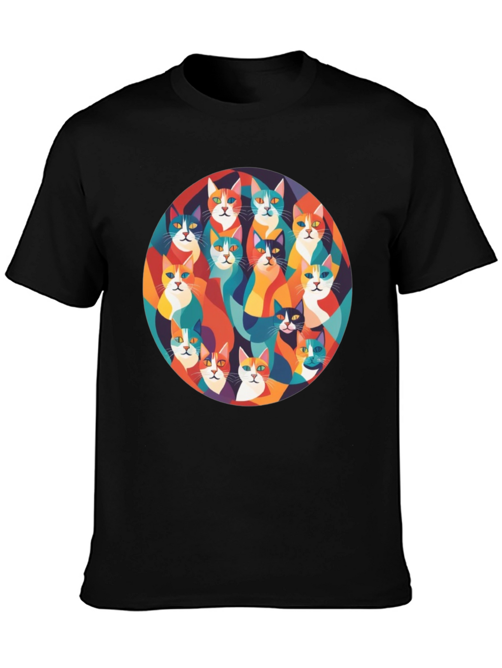 Colorful Cats Graphic T-Shirt