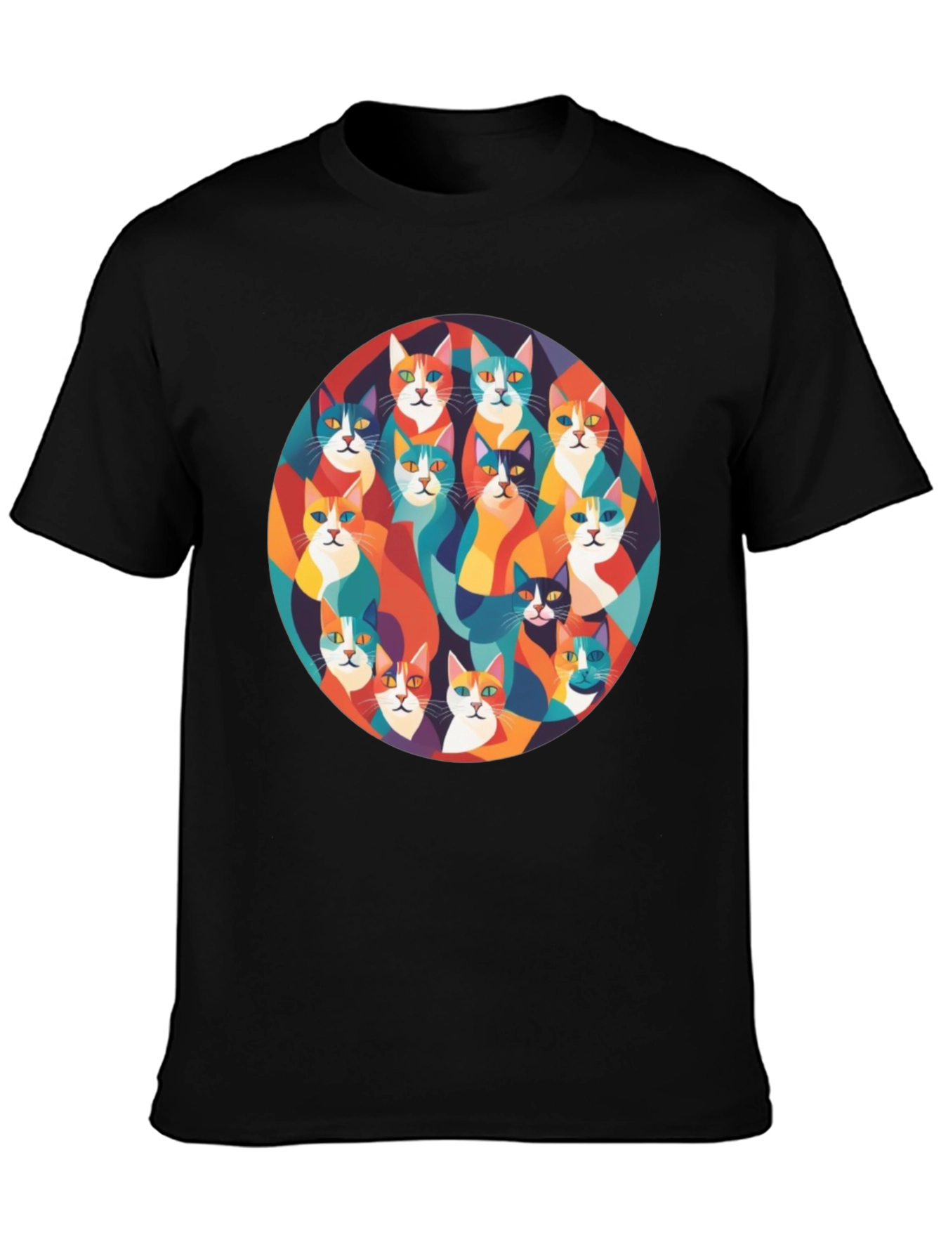Colorful Cats Graphic T-Shirt