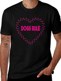 Dogs Rule Heart T-Shirt – Cute Dog Lover Graphic Tee
