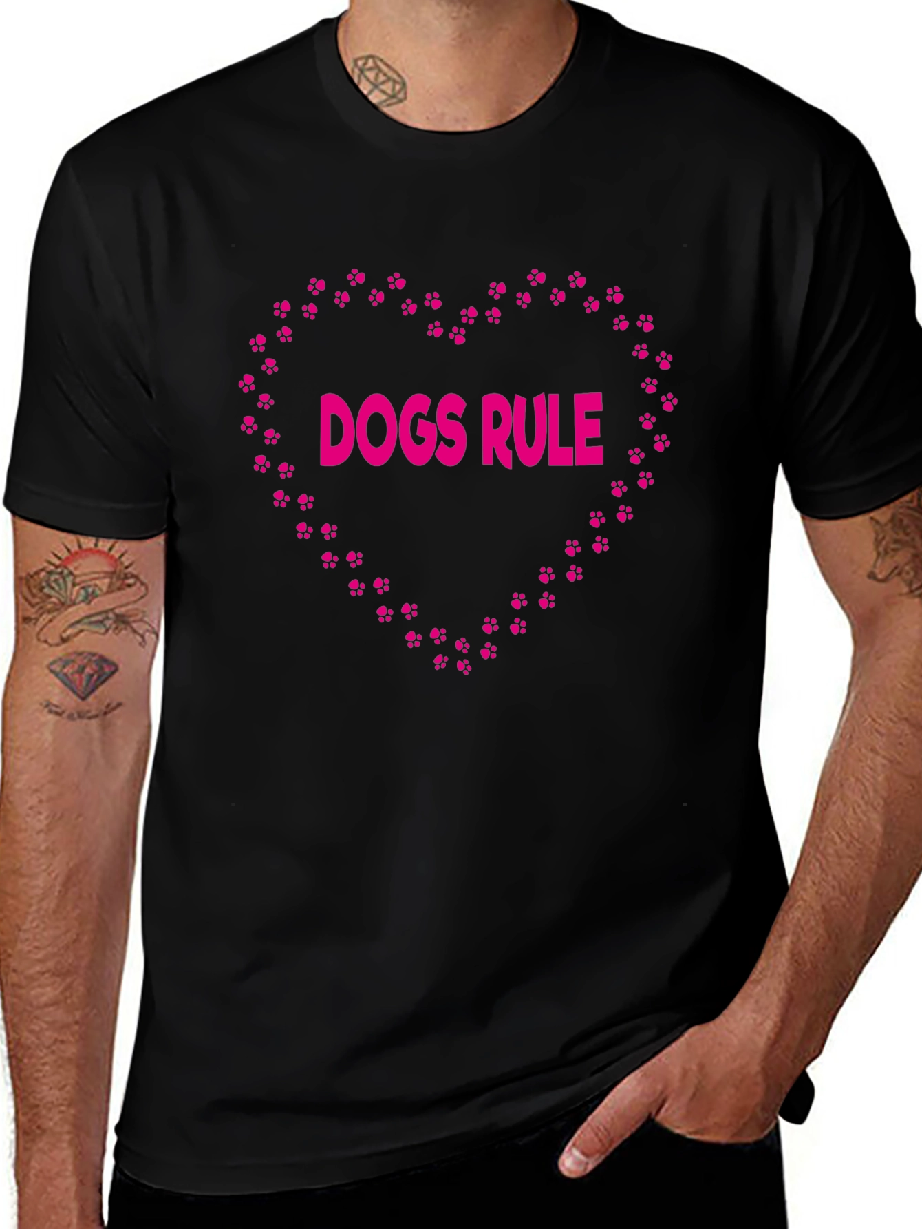 Dogs Rule Heart T-Shirt – Cute Dog Lover Graphic Tee