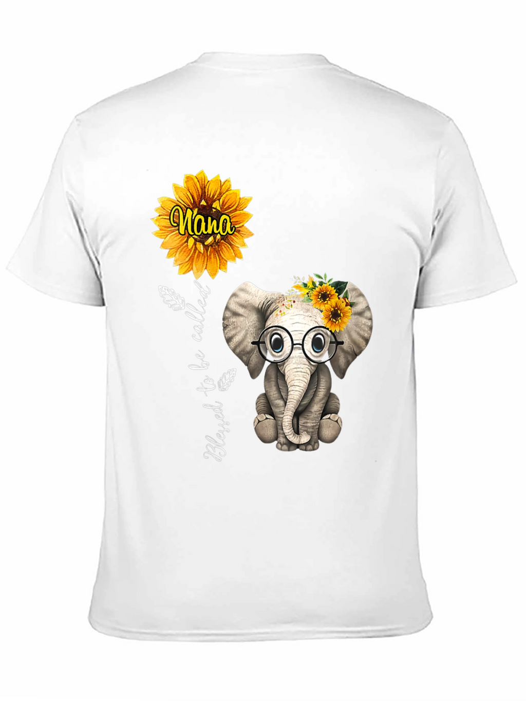 Blessed Nana Elephant Sunflower T-Shirt