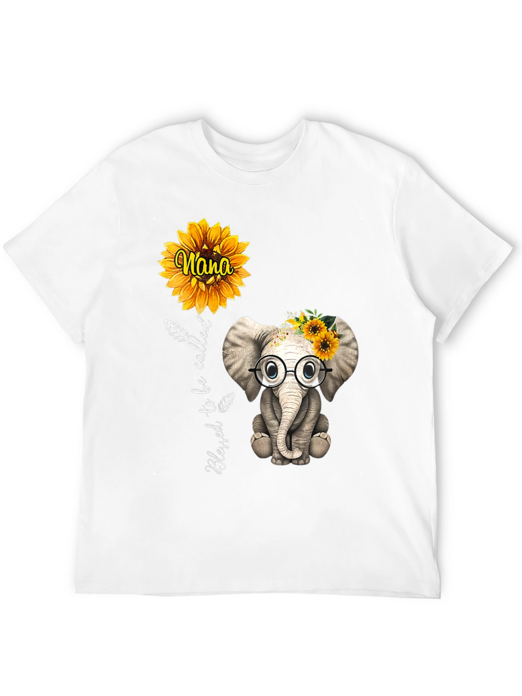 Blessed Nana Elephant Sunflower T-Shirt