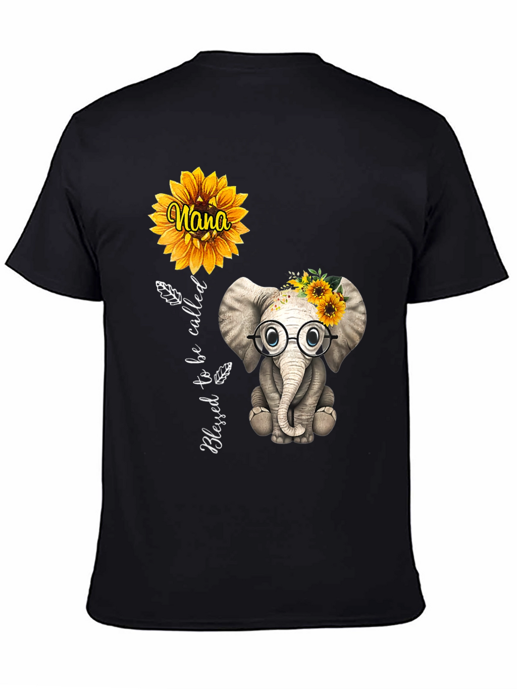Blessed Nana Elephant Sunflower T-Shirt
