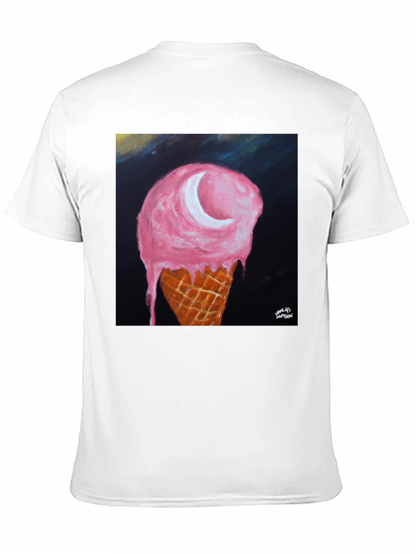 Ice Cream Moon Graphic Tee - Unique Art T-Shirt
