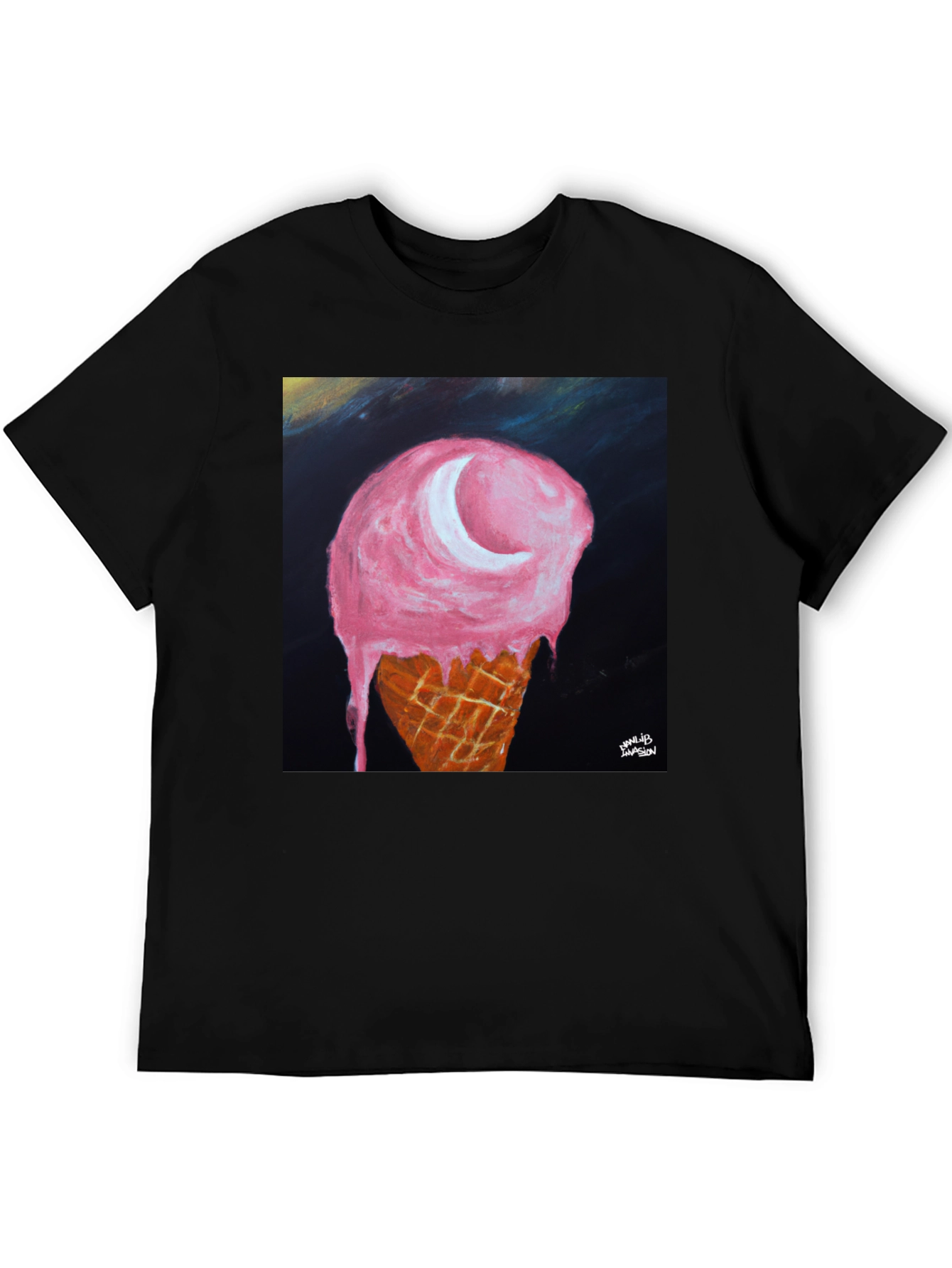 Ice Cream Moon Graphic Tee - Unique Art T-Shirt