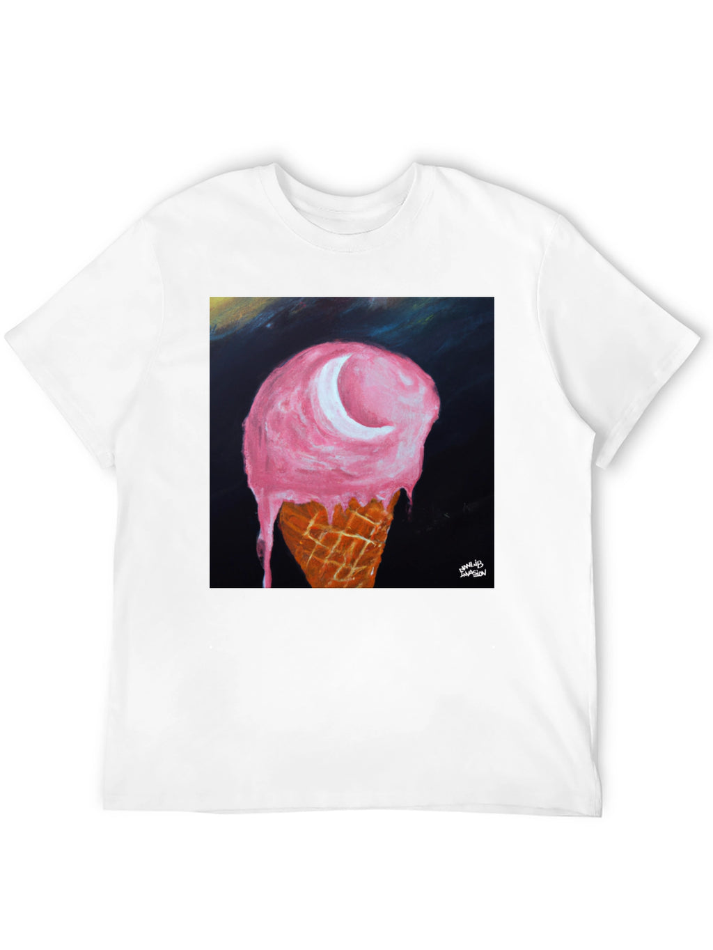 Ice Cream Moon Graphic Tee - Unique Art T-Shirt