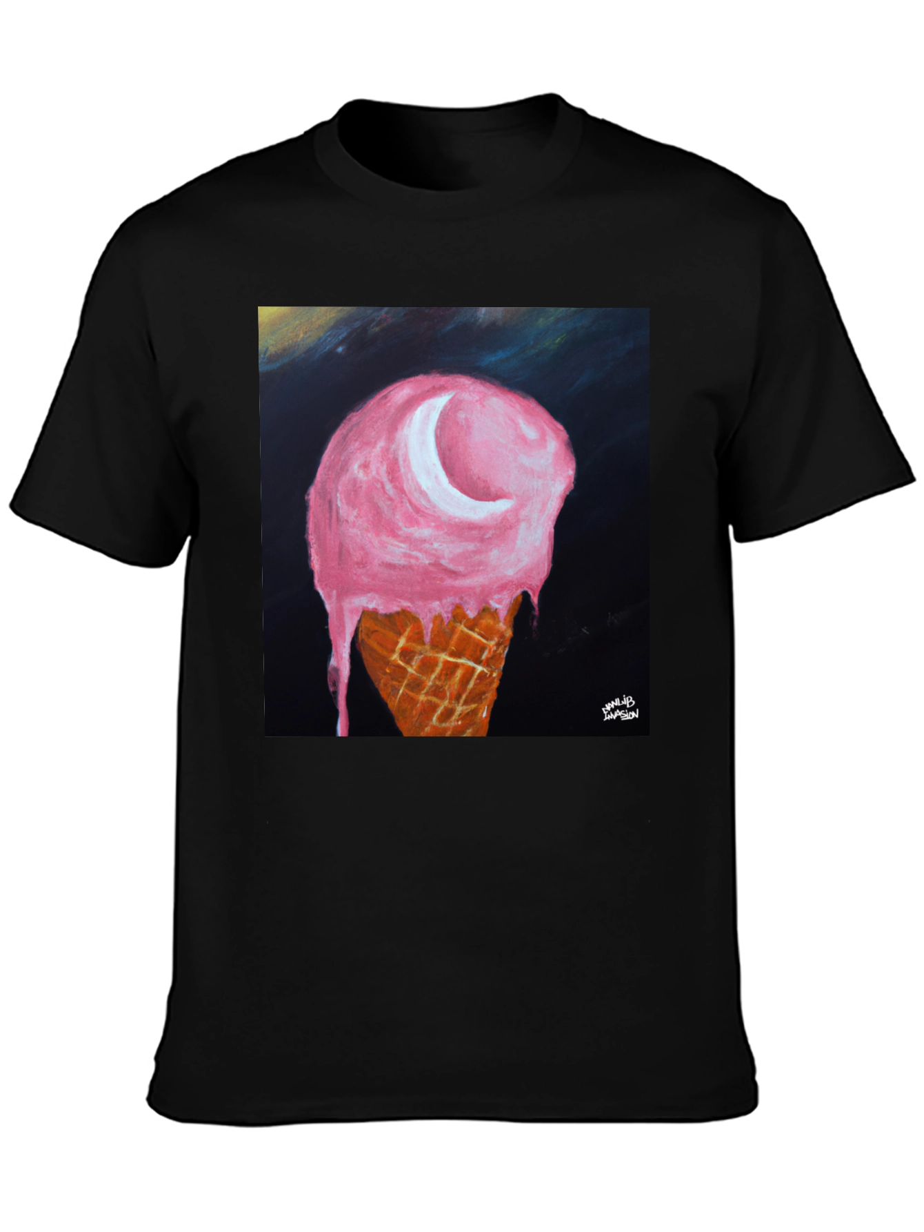 Ice Cream Moon Graphic Tee - Unique Art T-Shirt