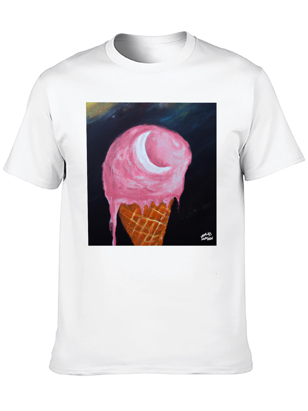 Ice Cream Moon Graphic Tee - Unique Art T-Shirt