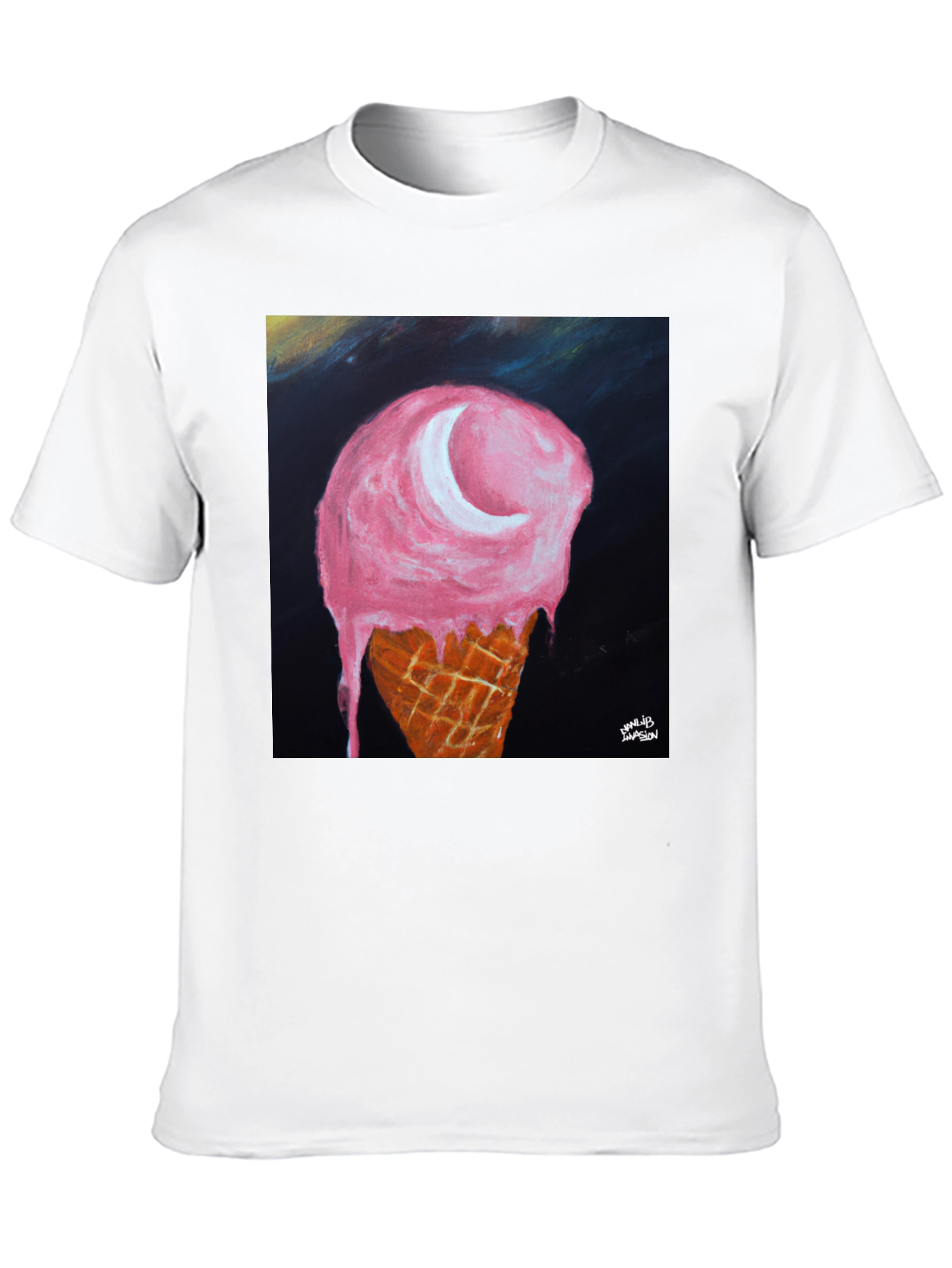 Ice Cream Moon Graphic Tee - Unique Art T-Shirt