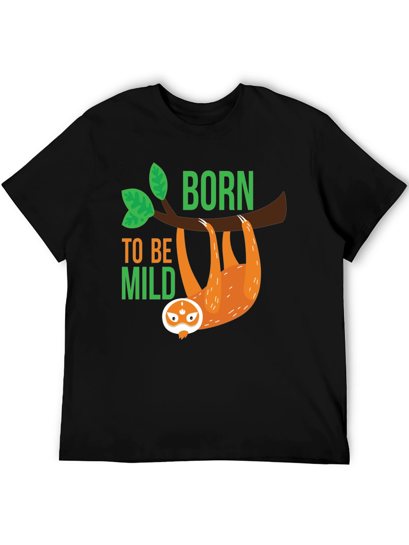 Born to Be Mild Sloth Graphic Tee - Black