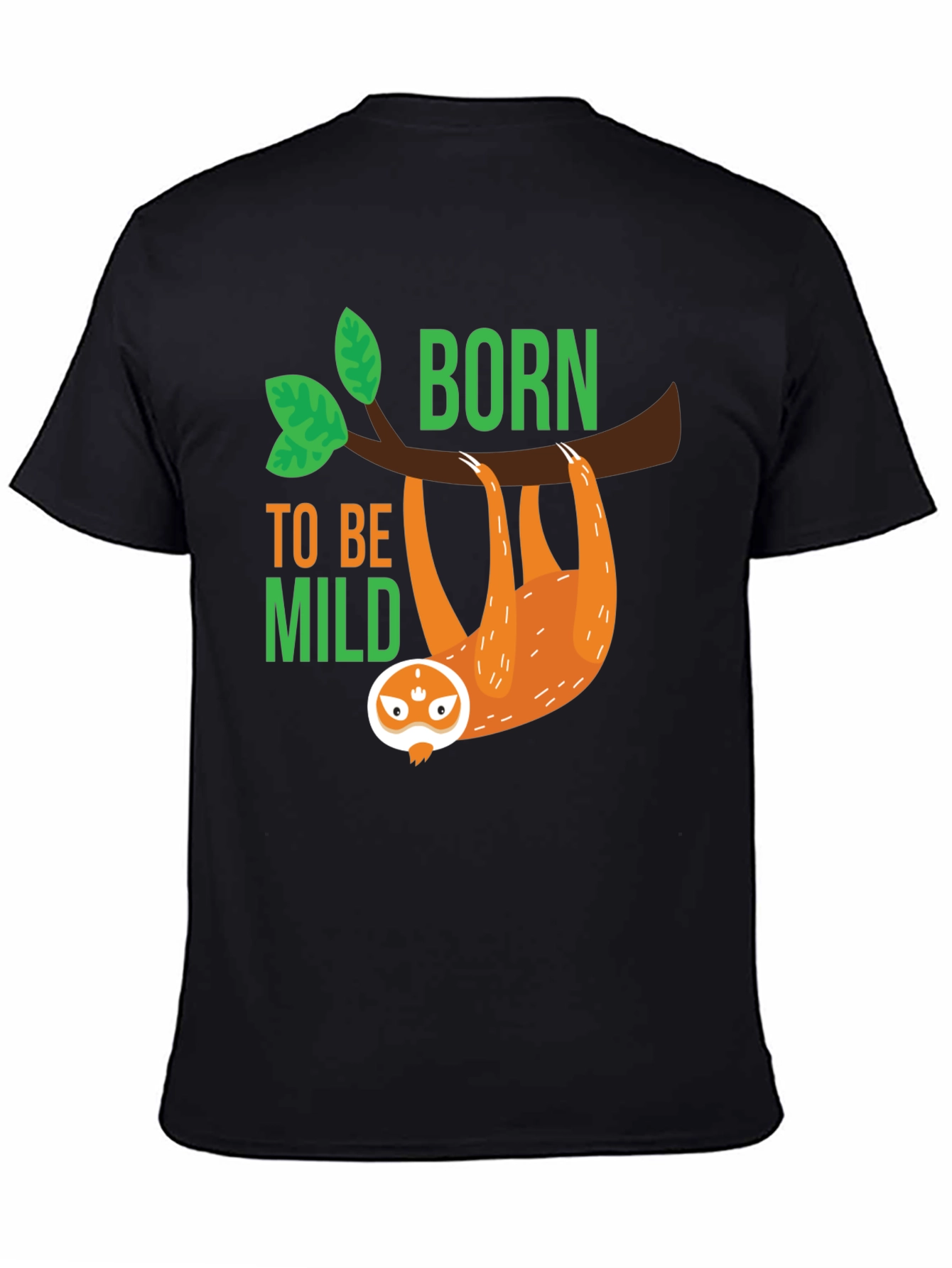 Born to Be Mild Sloth Graphic Tee - Black