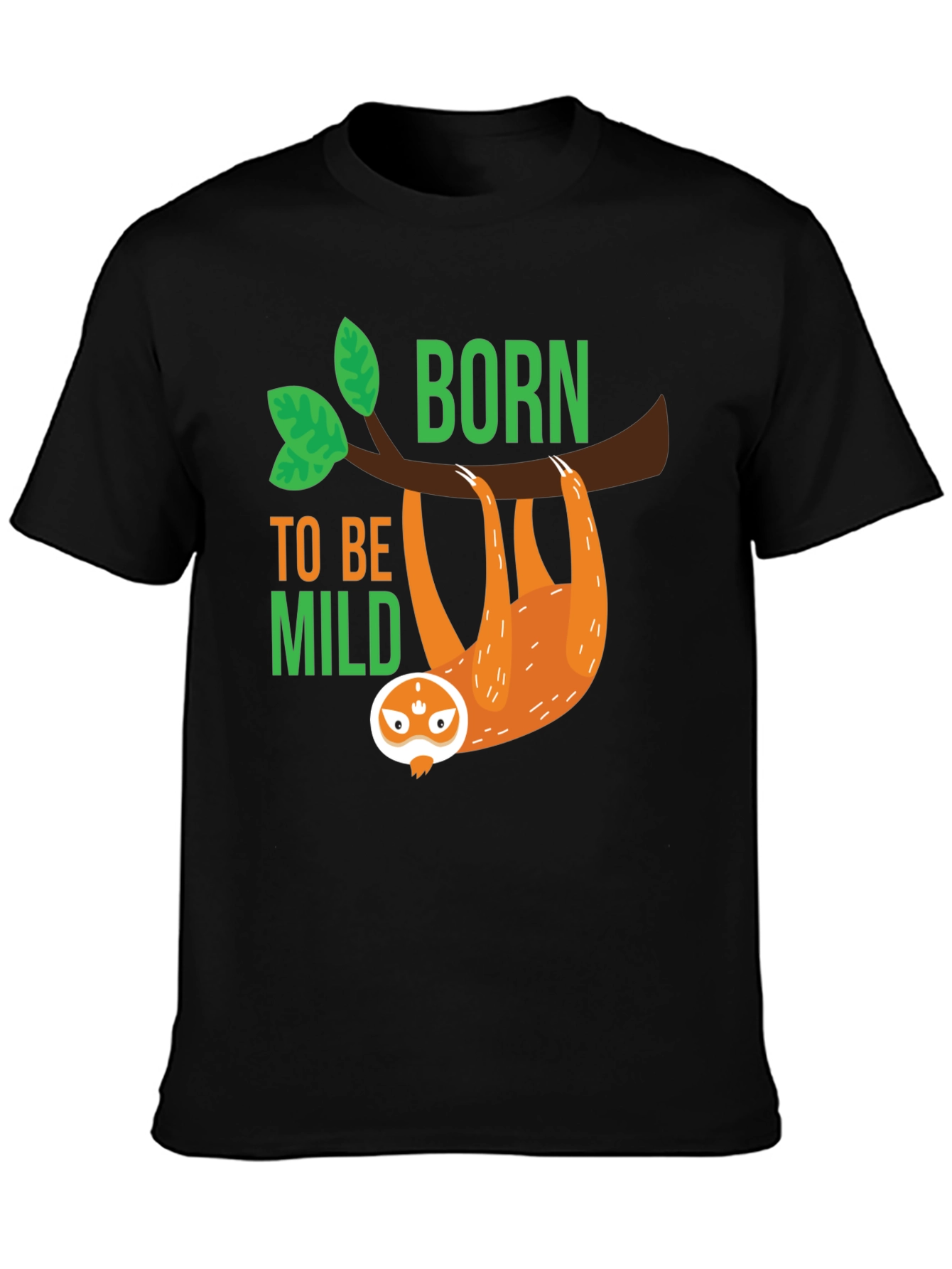 Born to Be Mild Sloth Graphic Tee - Black