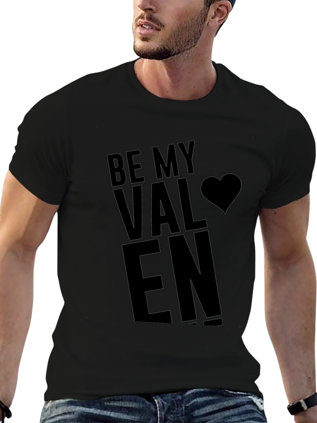 Be My Valentine Graphic Tee - Black Cotton T-Shirt
