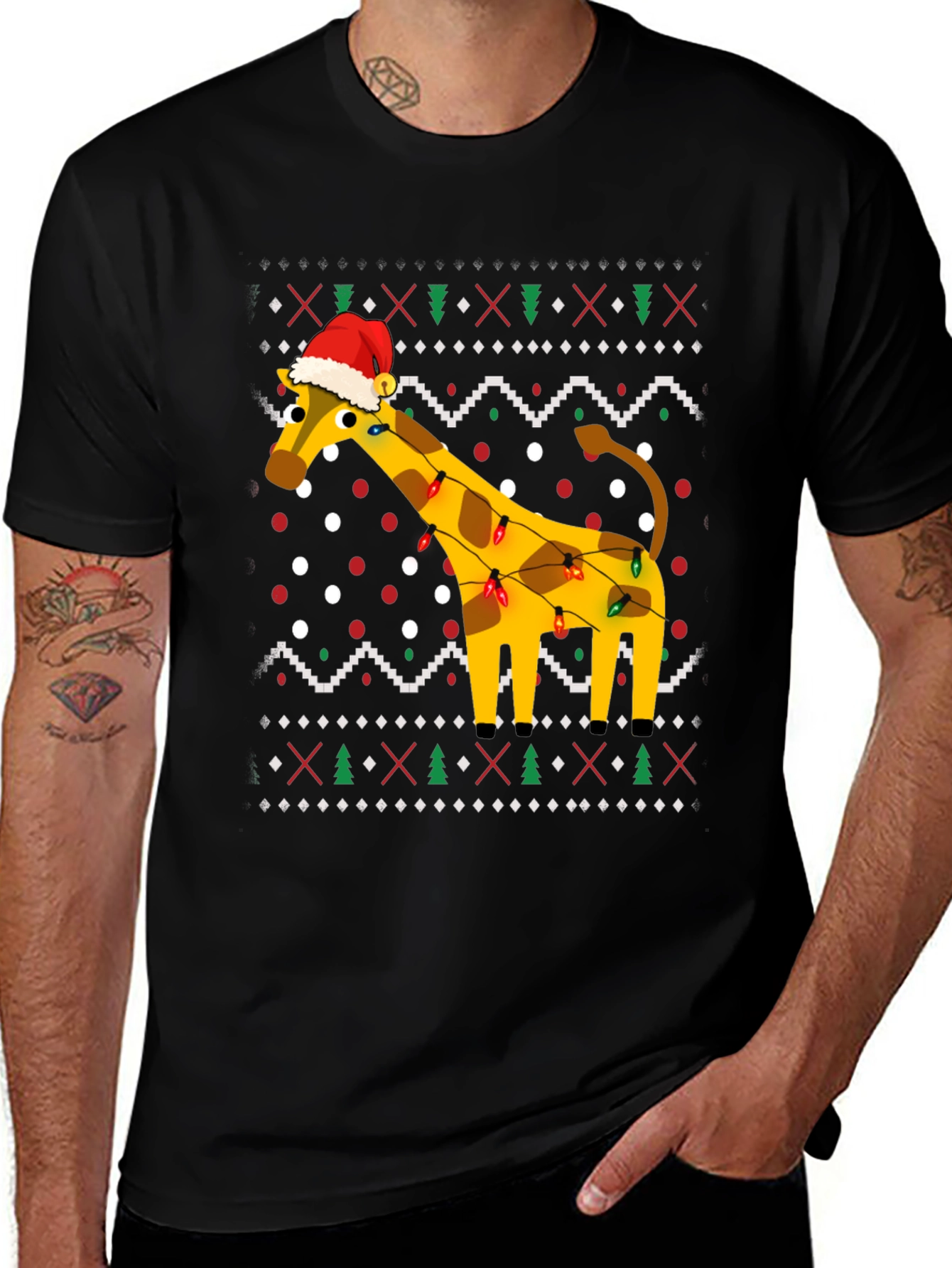 Festive Giraffe Christmas T-Shirt