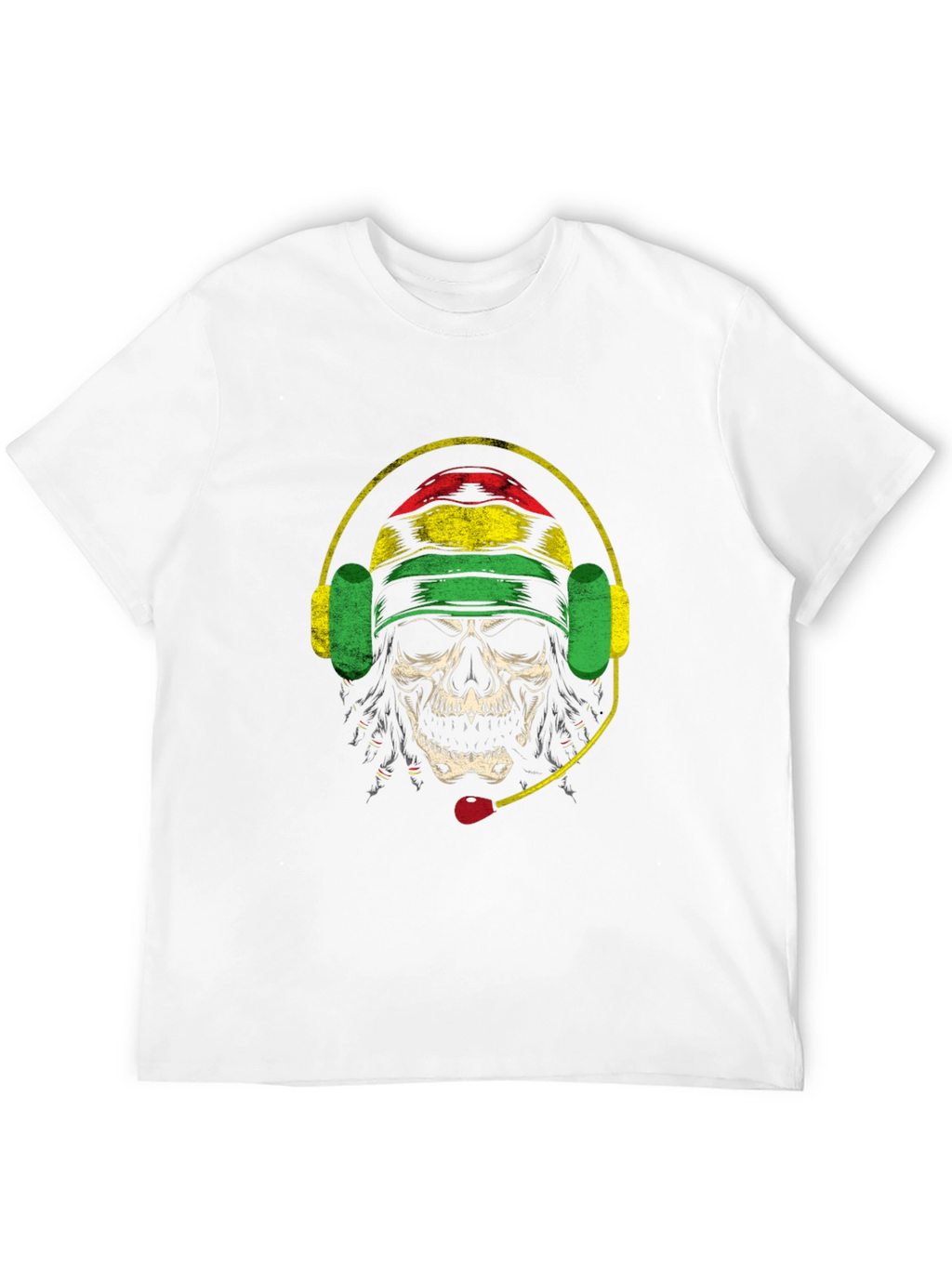 Skull Rastafarian Headset T-Shirt